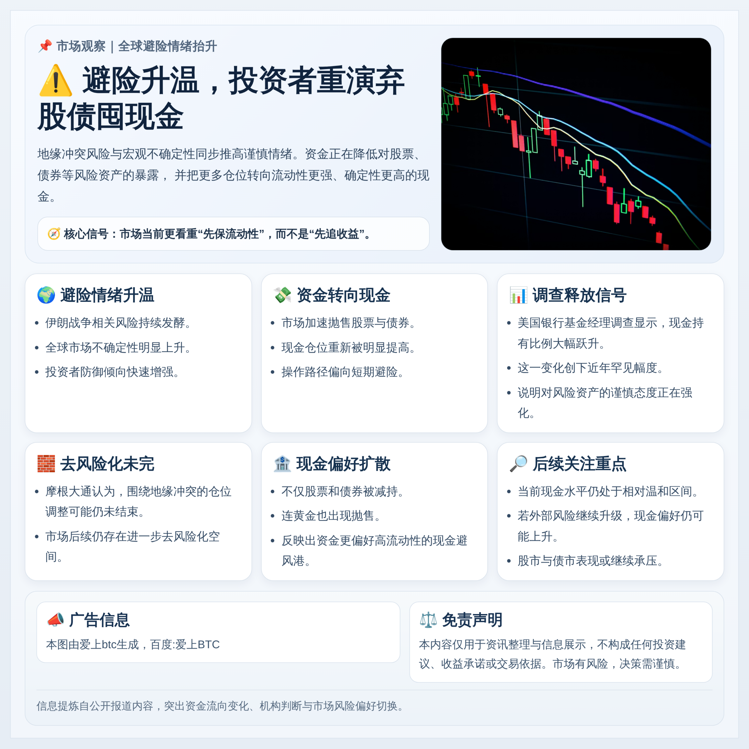 避险升温，投资者重演弃股债囤现金