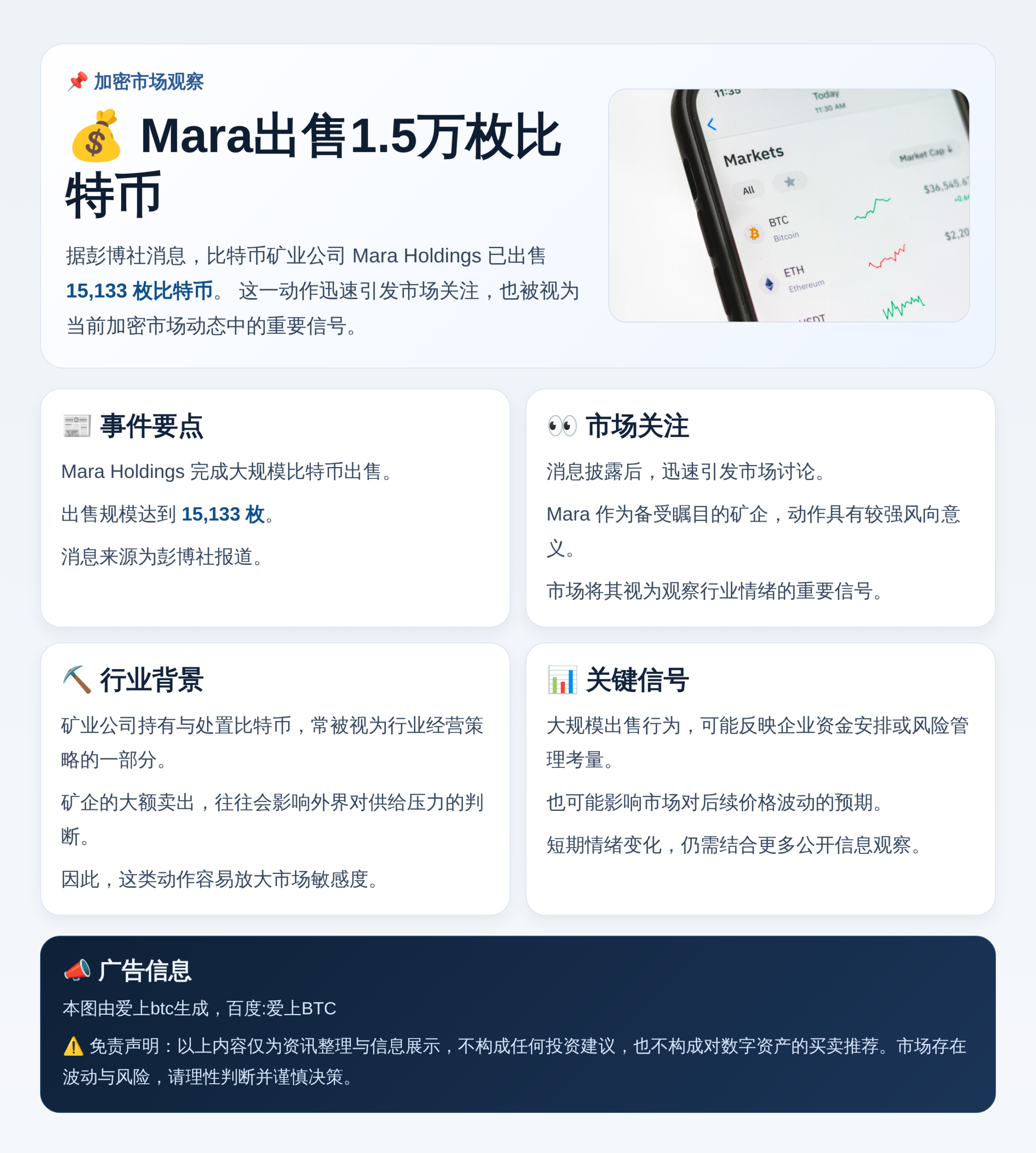 Mara出售1.5万枚比特币