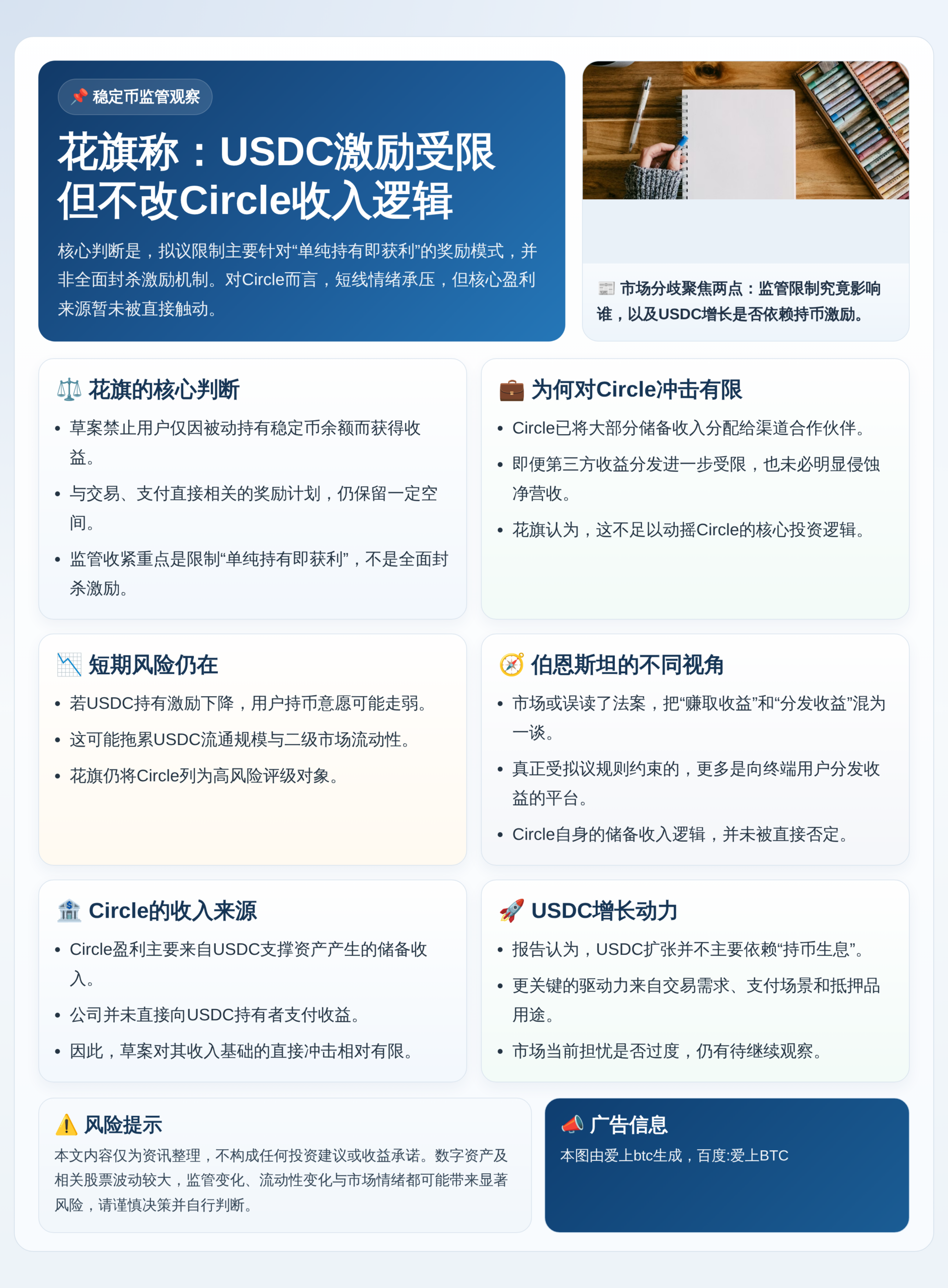 花旗：USDC短减，不伤Circle收入