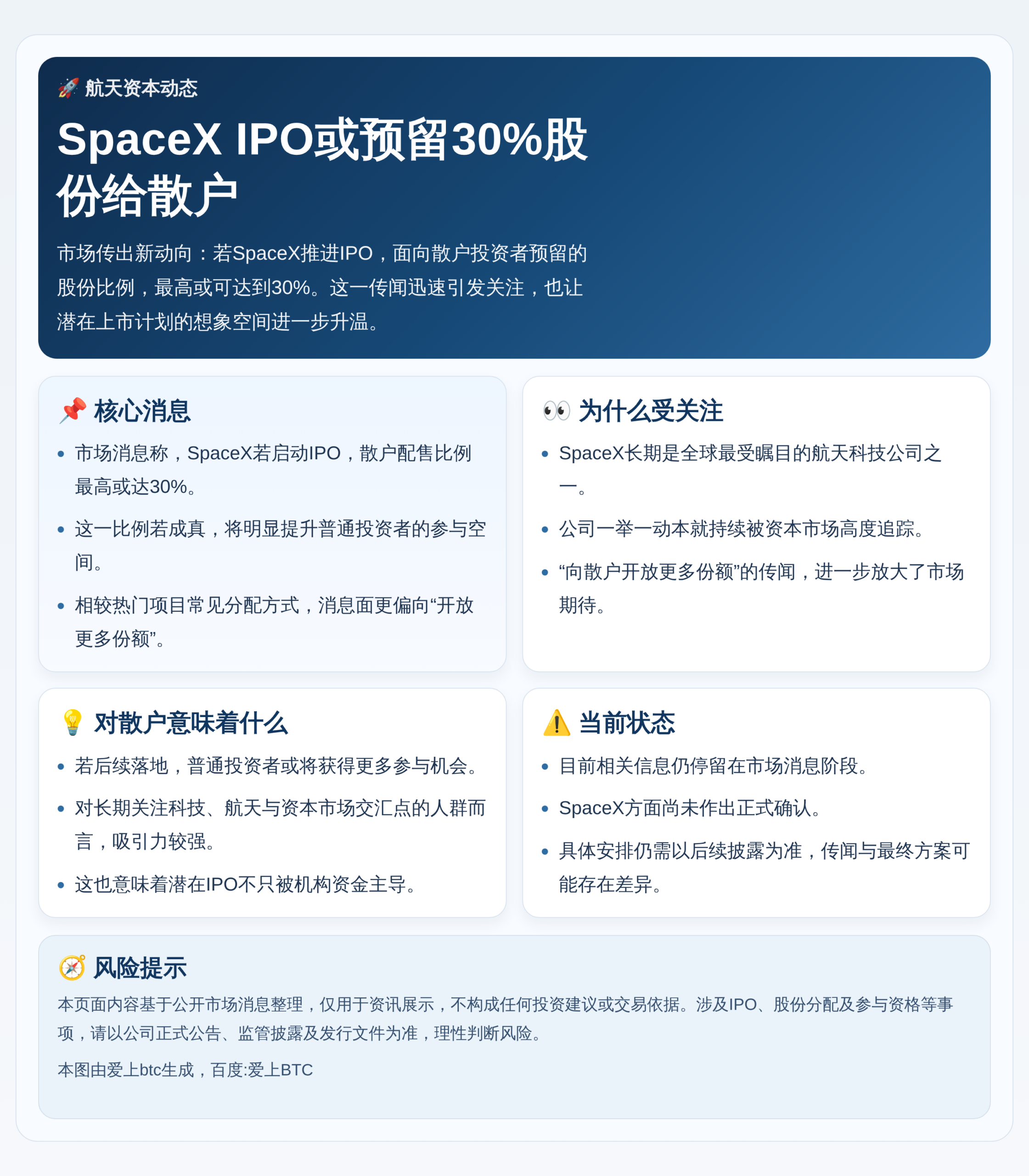 SpaceXIPO或预留30%股份给散户