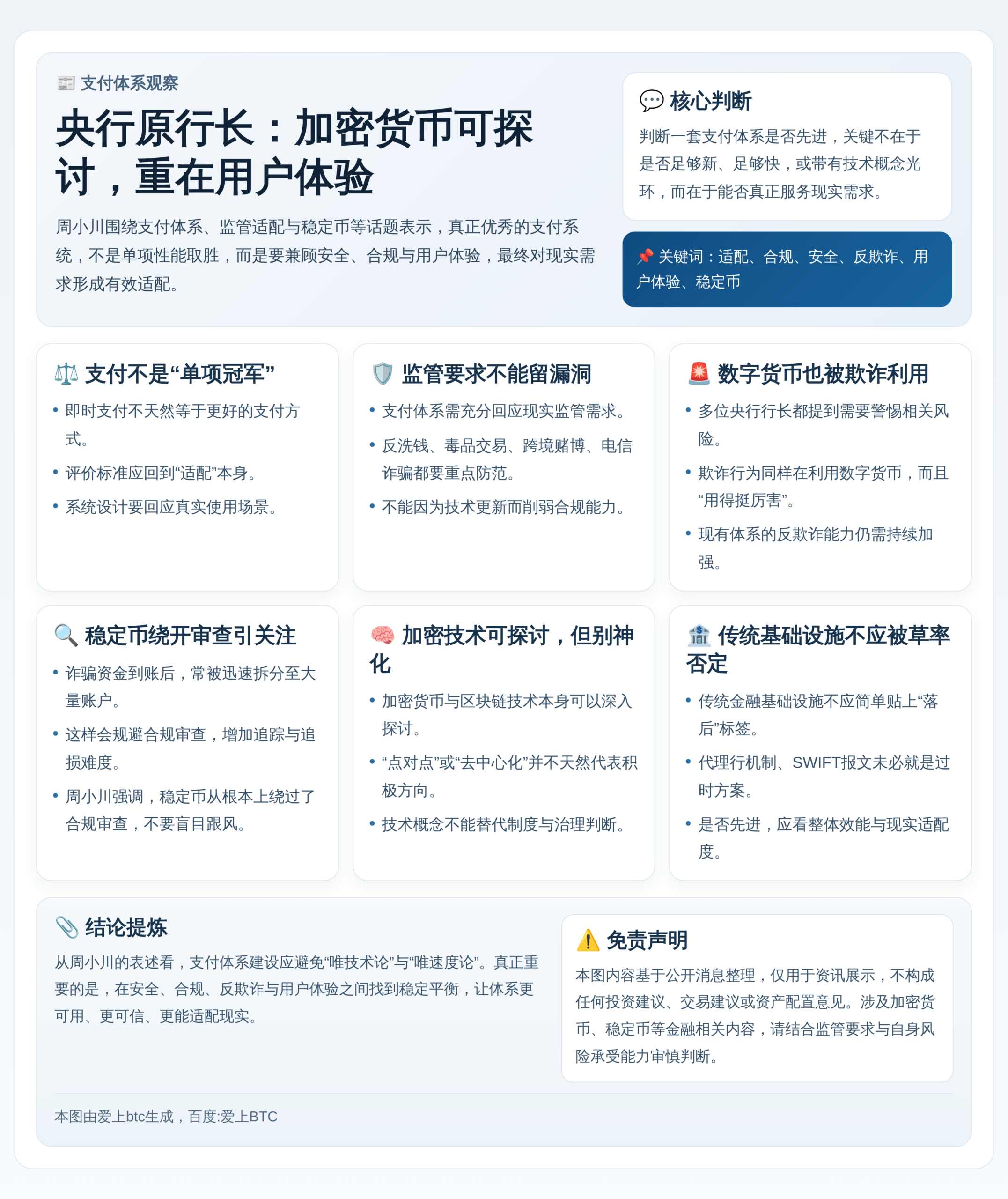 央行原行长：加密货币可探讨，重在用户体验