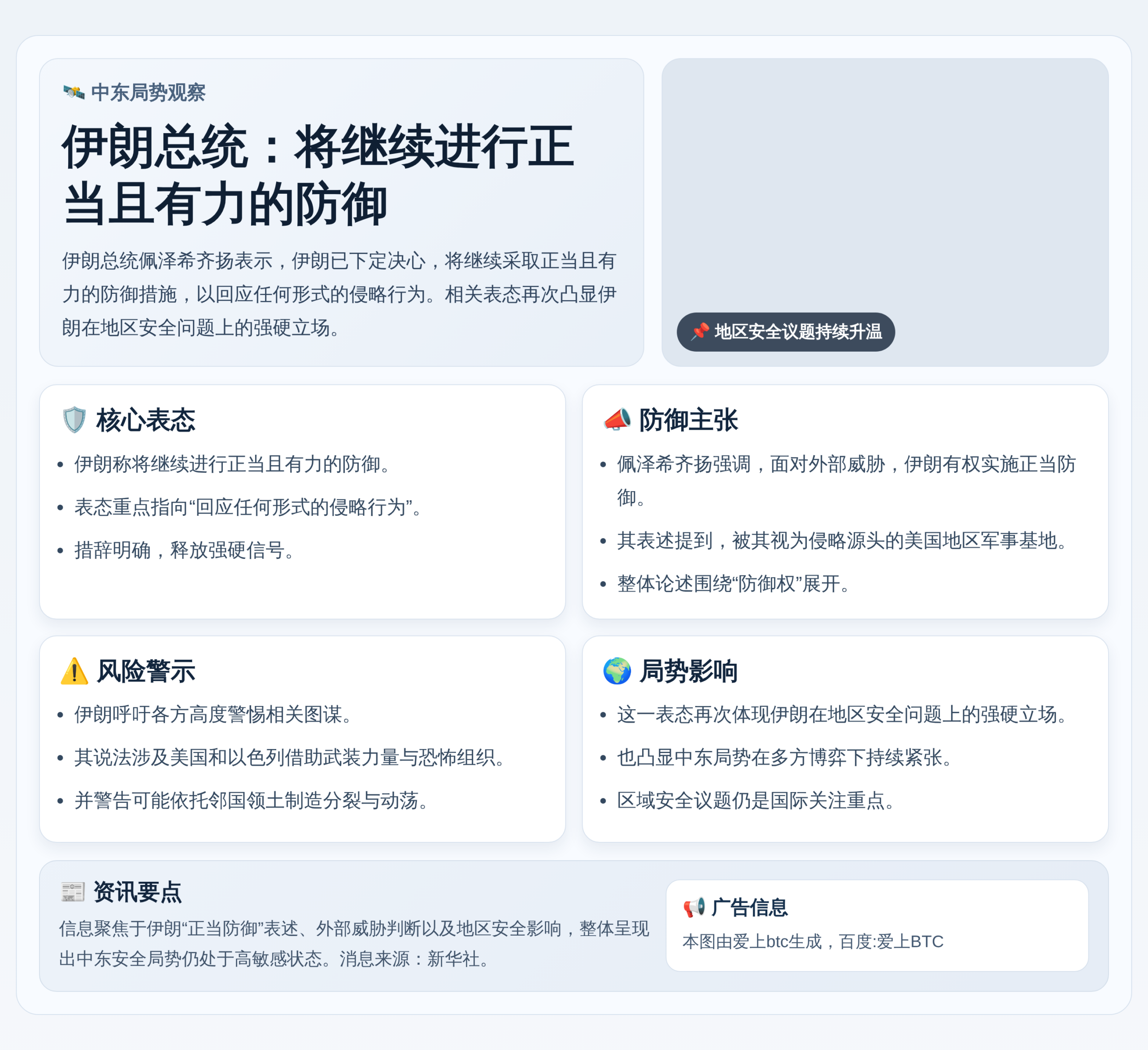 伊朗总统：将继续正当有力防御