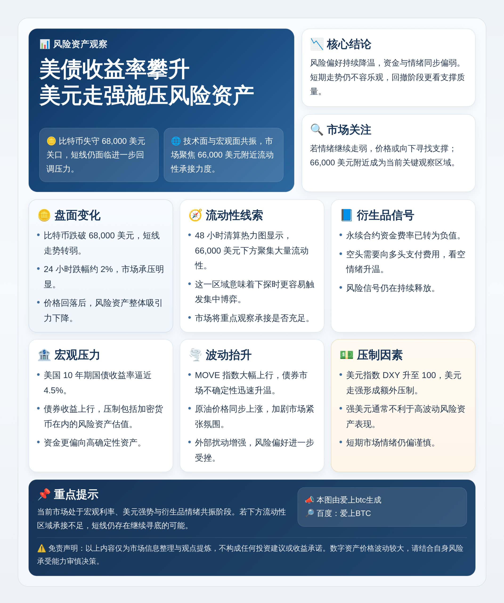 美债收益率攀升美元走强施压风险资产