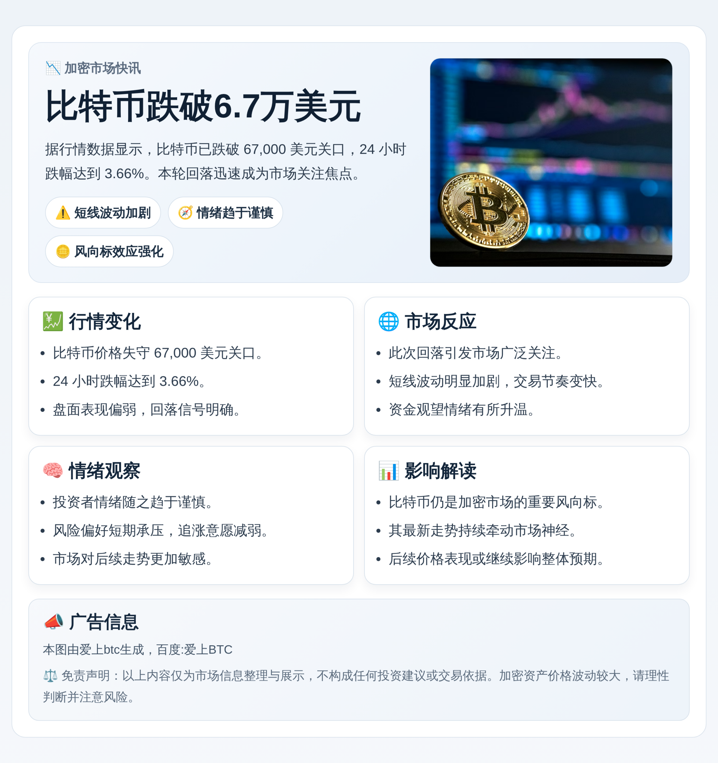 比特币跌破6.7万美元