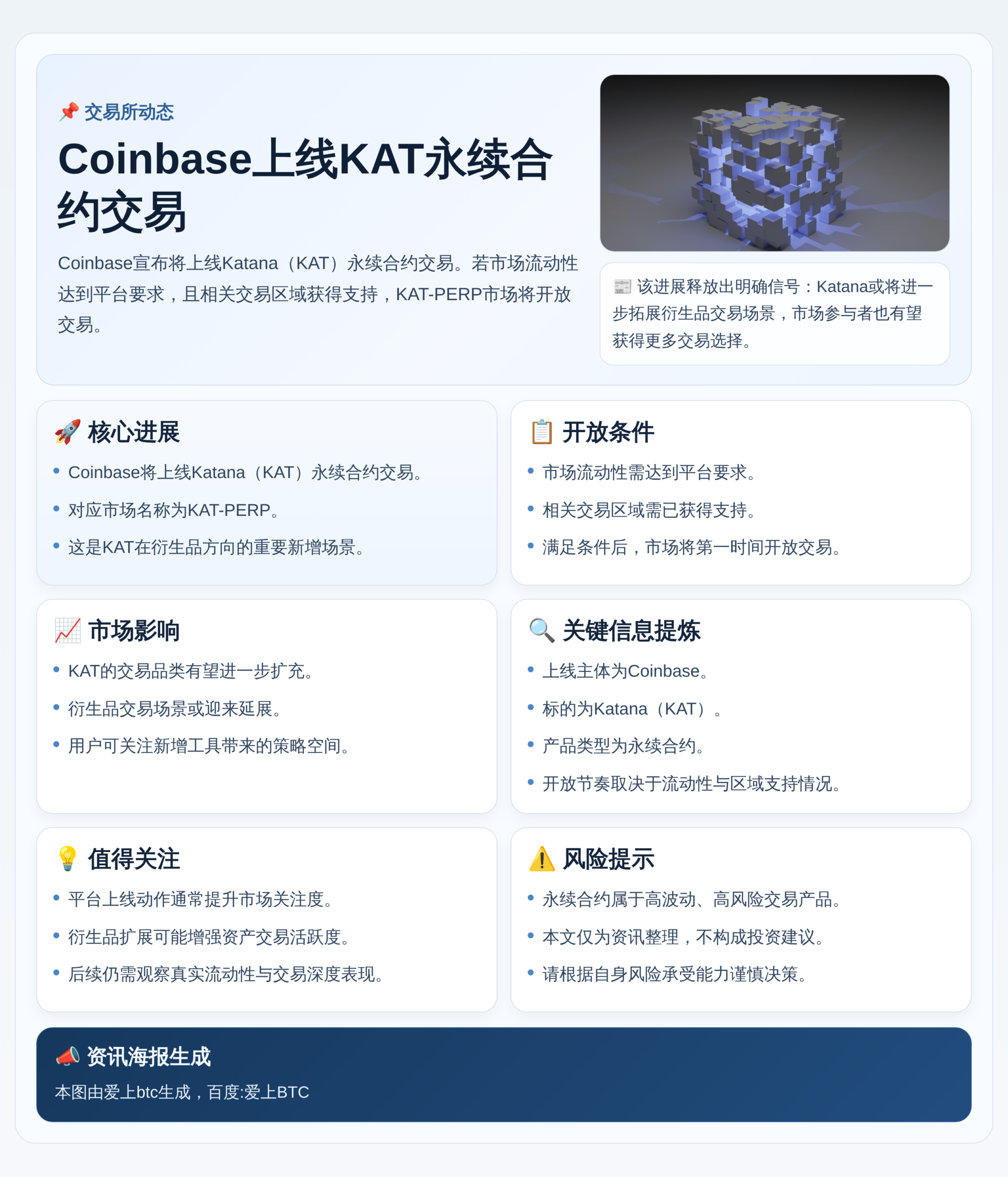 Coinbase上线KAT永续合约交易