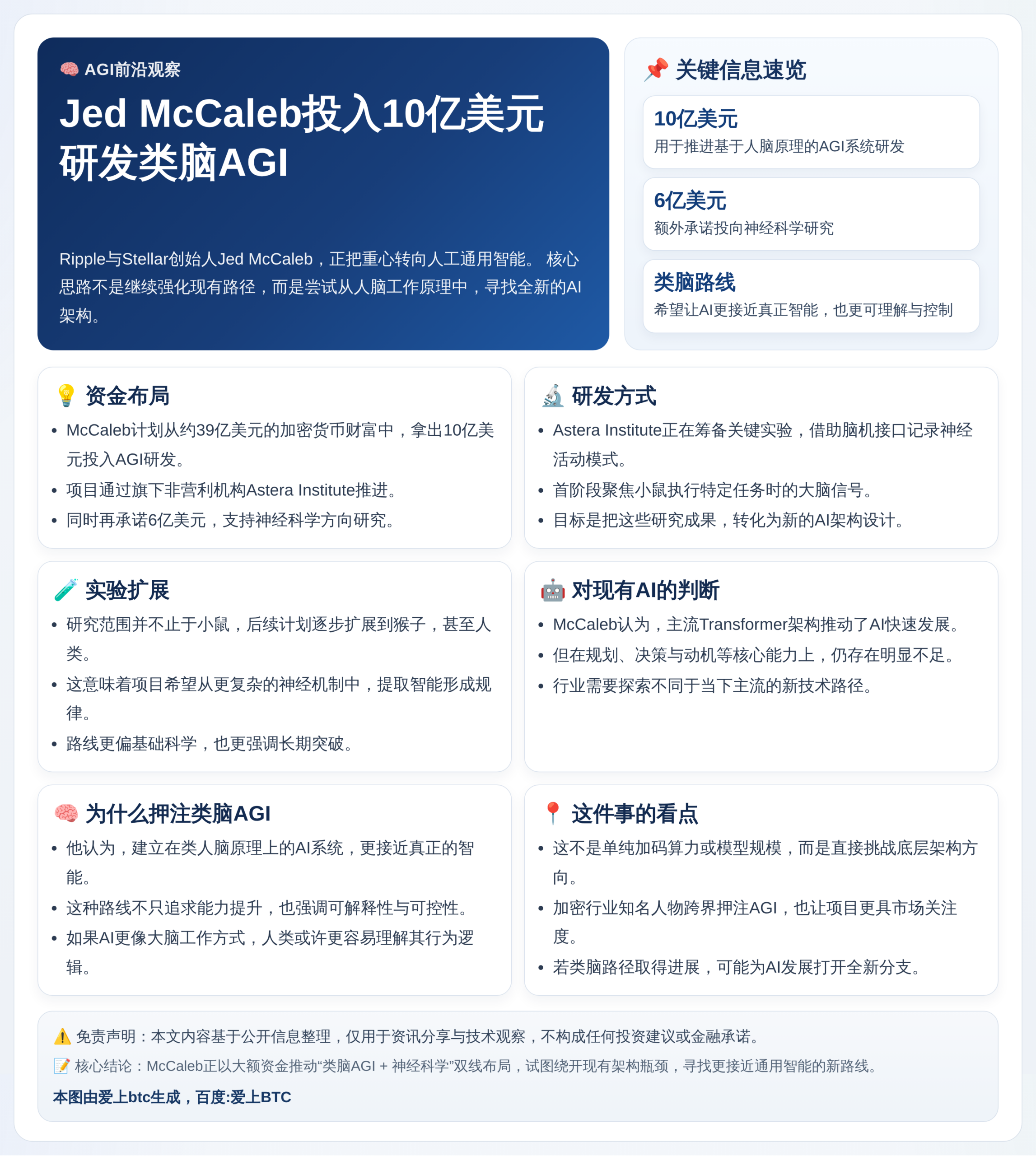 Jed McCaleb投10亿美元研发类脑AGI