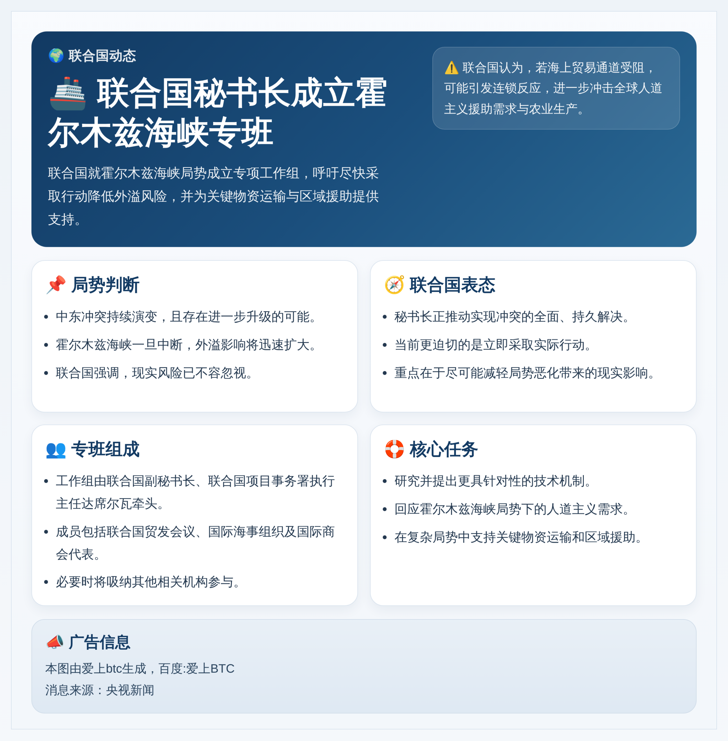 联合国秘书长成立霍尔木兹海峡专班