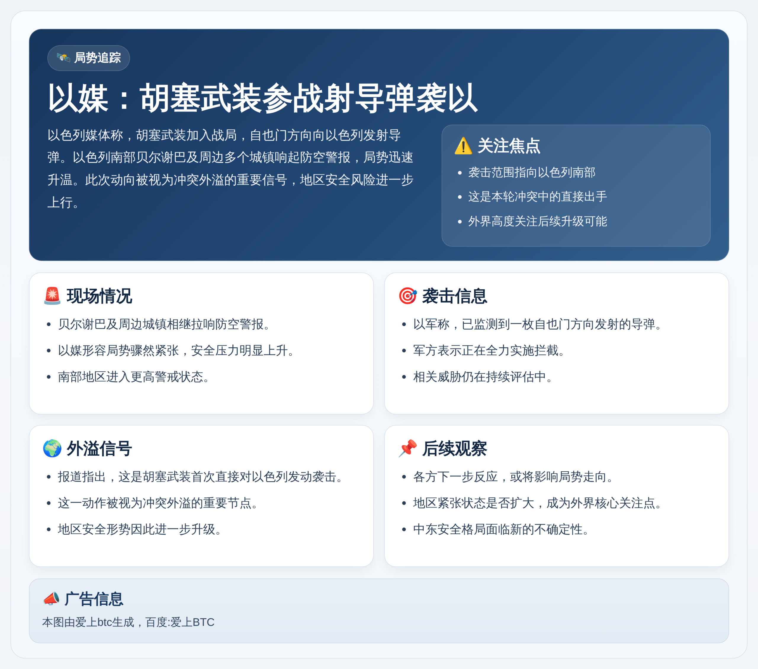 以媒：胡塞武装参战射导弹袭以