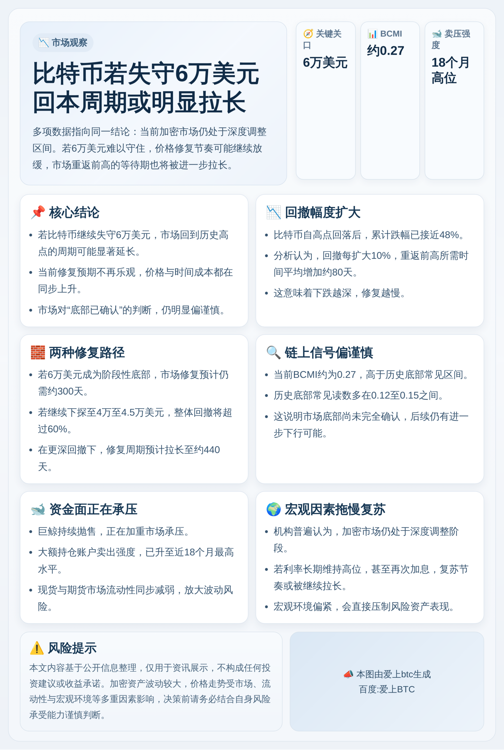 比特币或失守6万美元：回本恐拖至2027