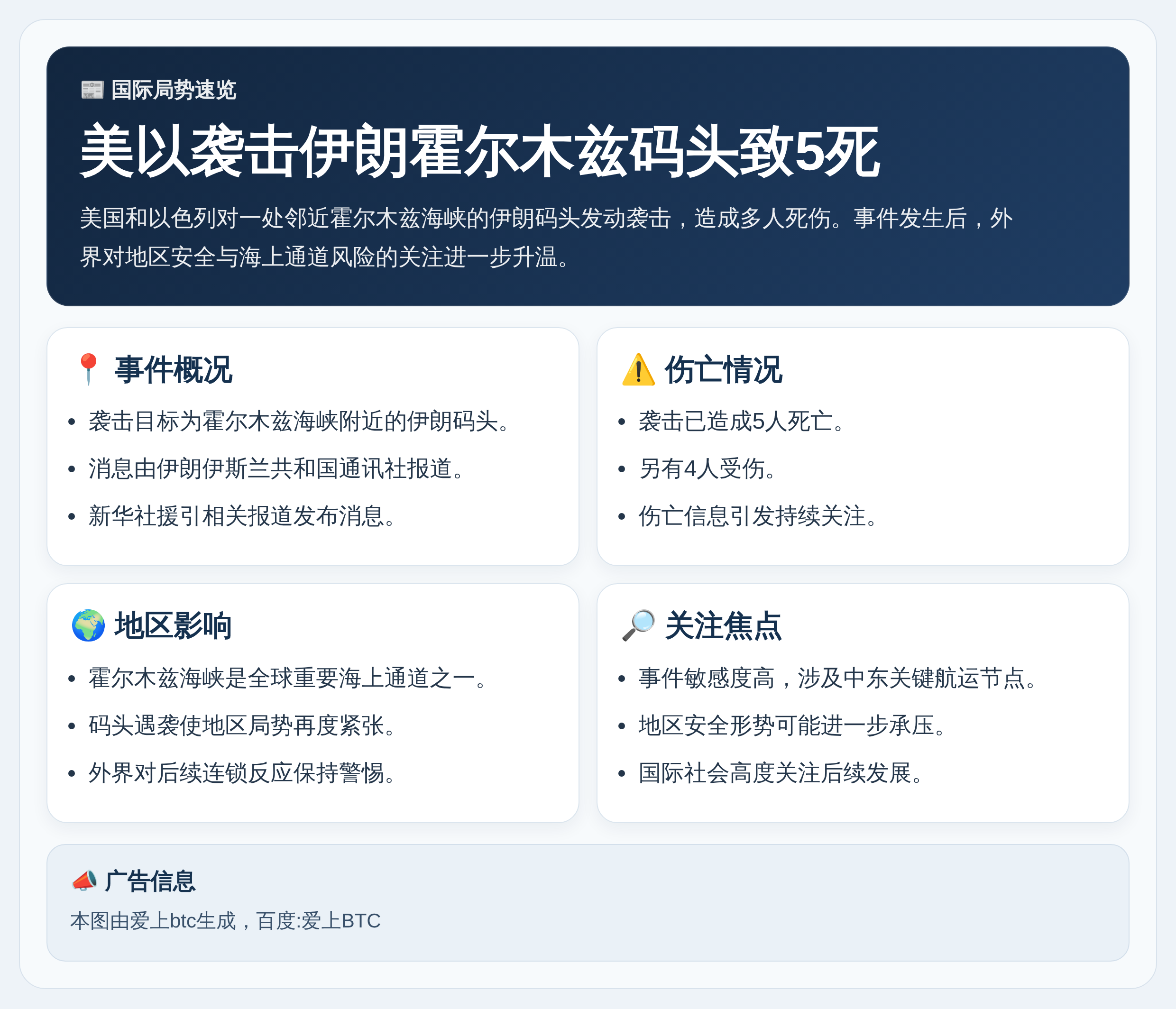 美以袭击伊朗霍尔木兹码头致5死