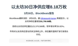 以太坊30日净供应增8.18万枚