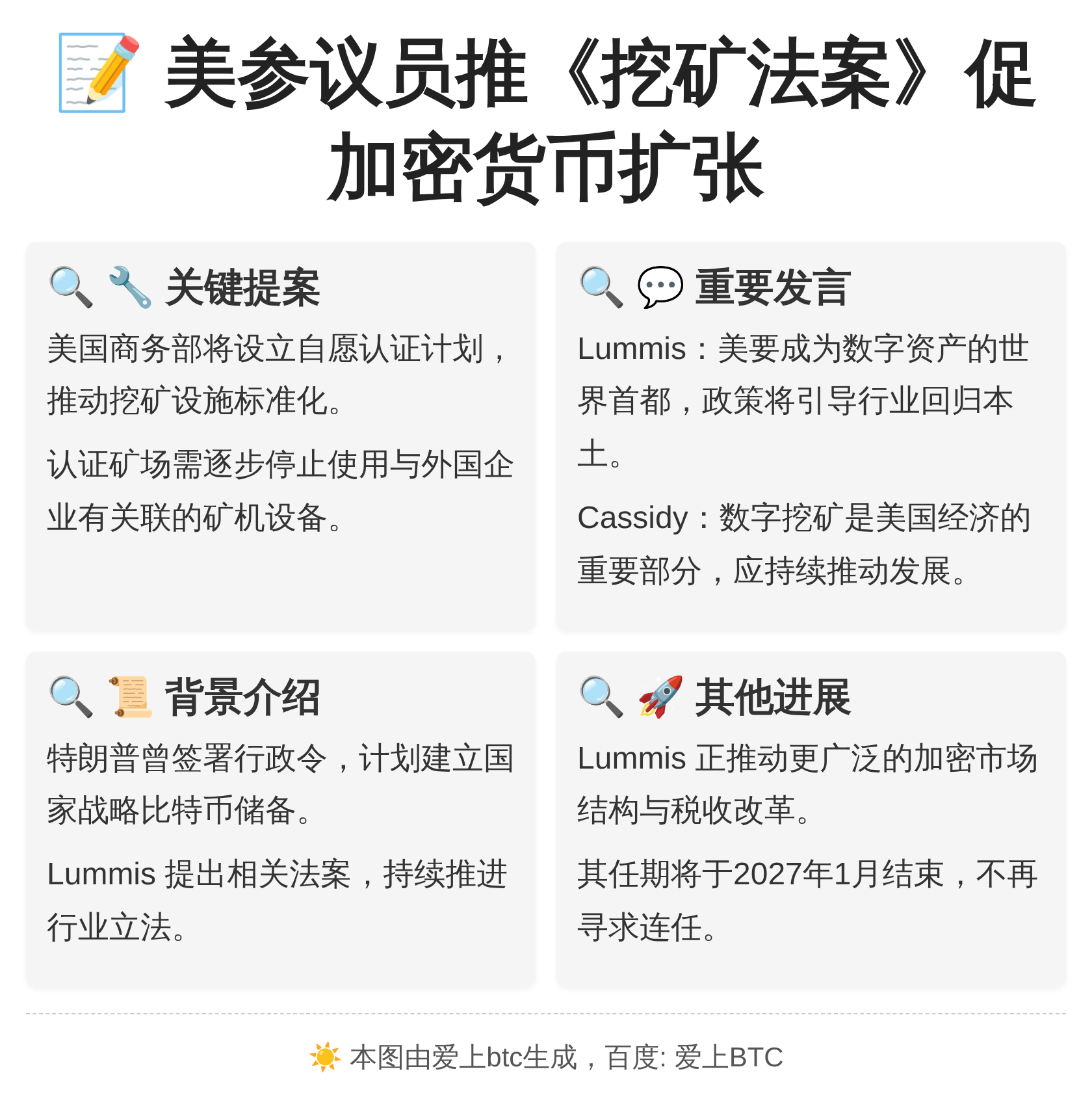 美参议员推《挖矿法案》促加密货币扩张