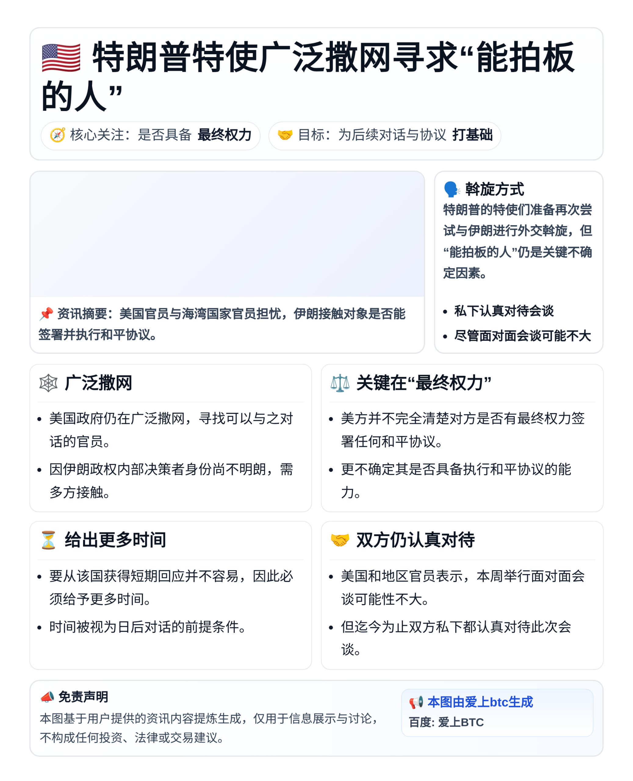 特朗普特使撒网寻和平拍板人