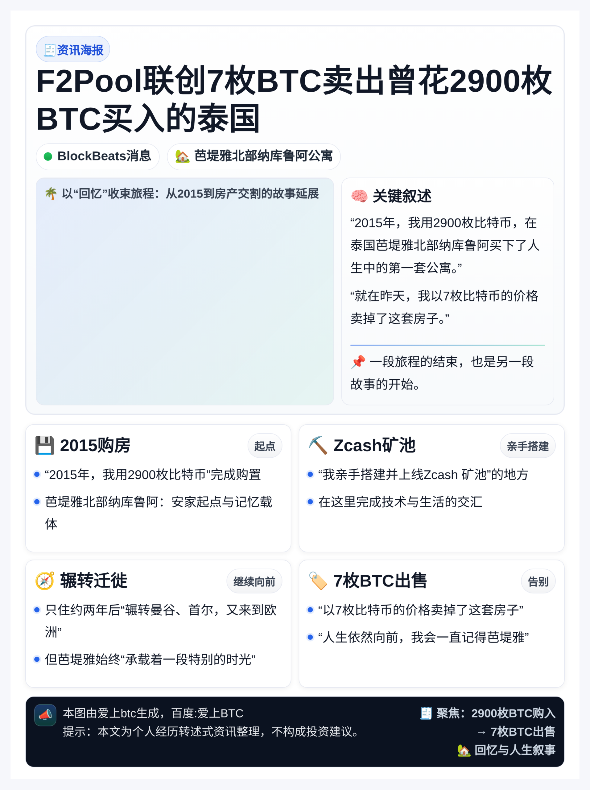 F2Pool联创7枚BTC卖出曾花2900枚BTC买入的泰国