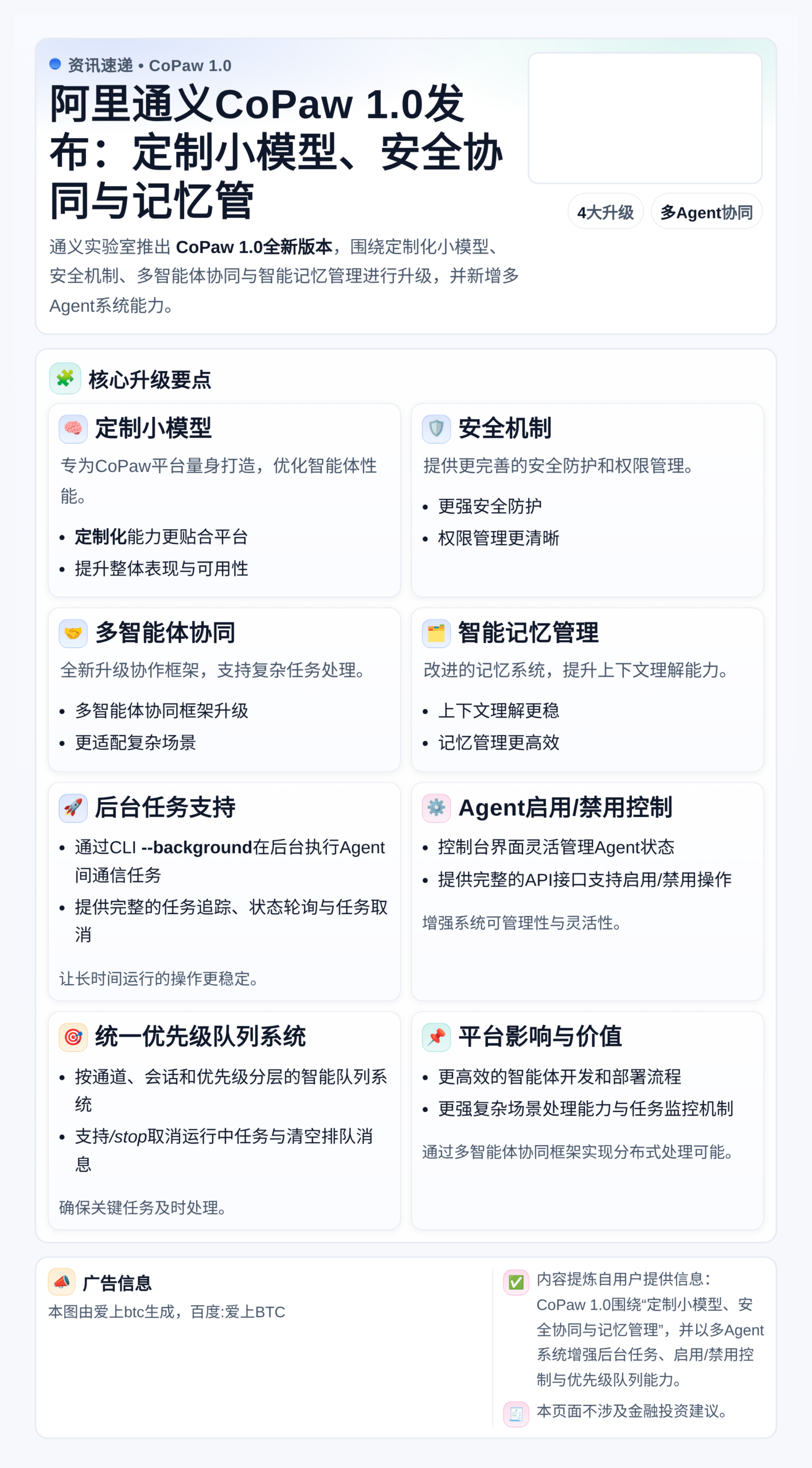 阿里通义CoPaw 1.0发布：定制小模型、安全协同与记忆管