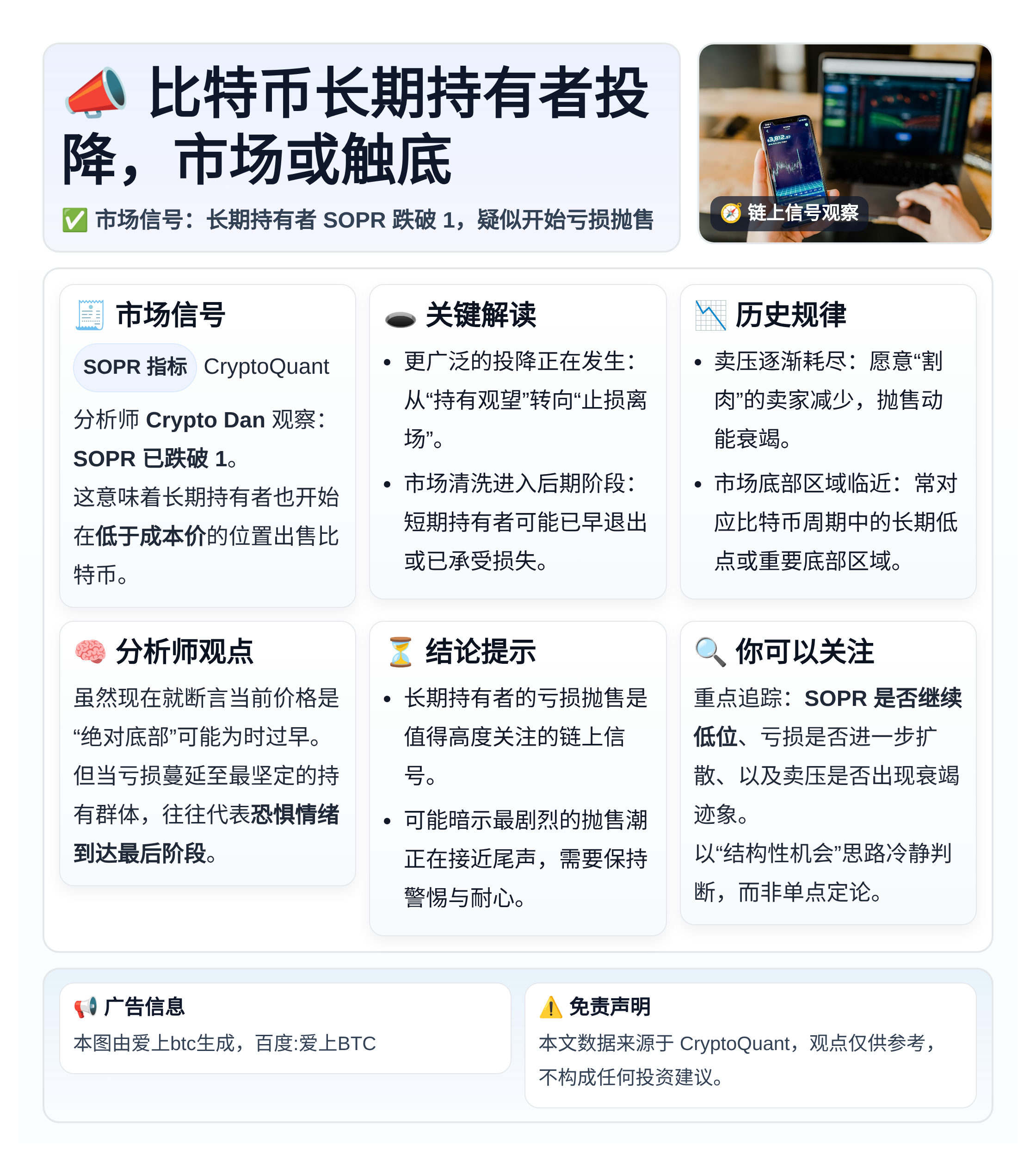 比特币长期持有者投降，市场或触底