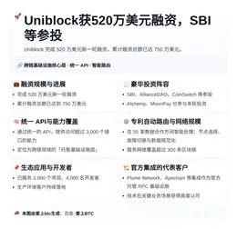 Uniblock获520万美元融资，SBI等参投