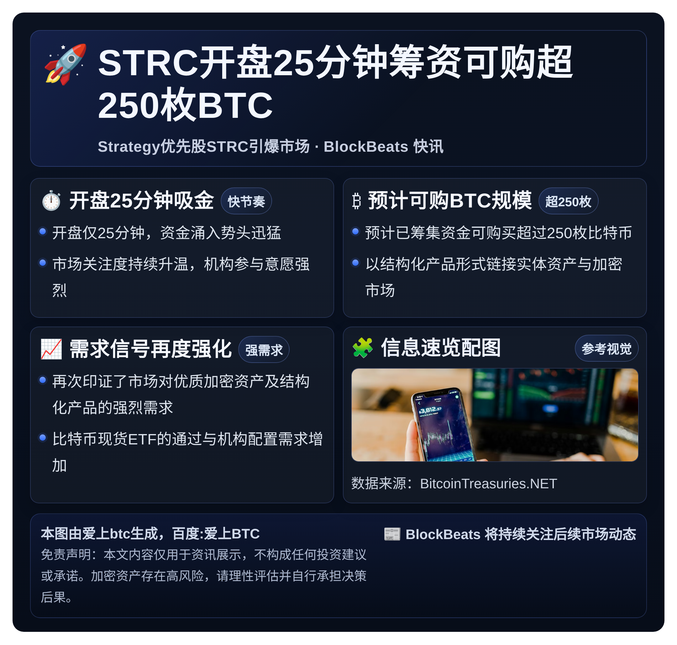 STRC开盘25分钟筹资可购超250枚BTC