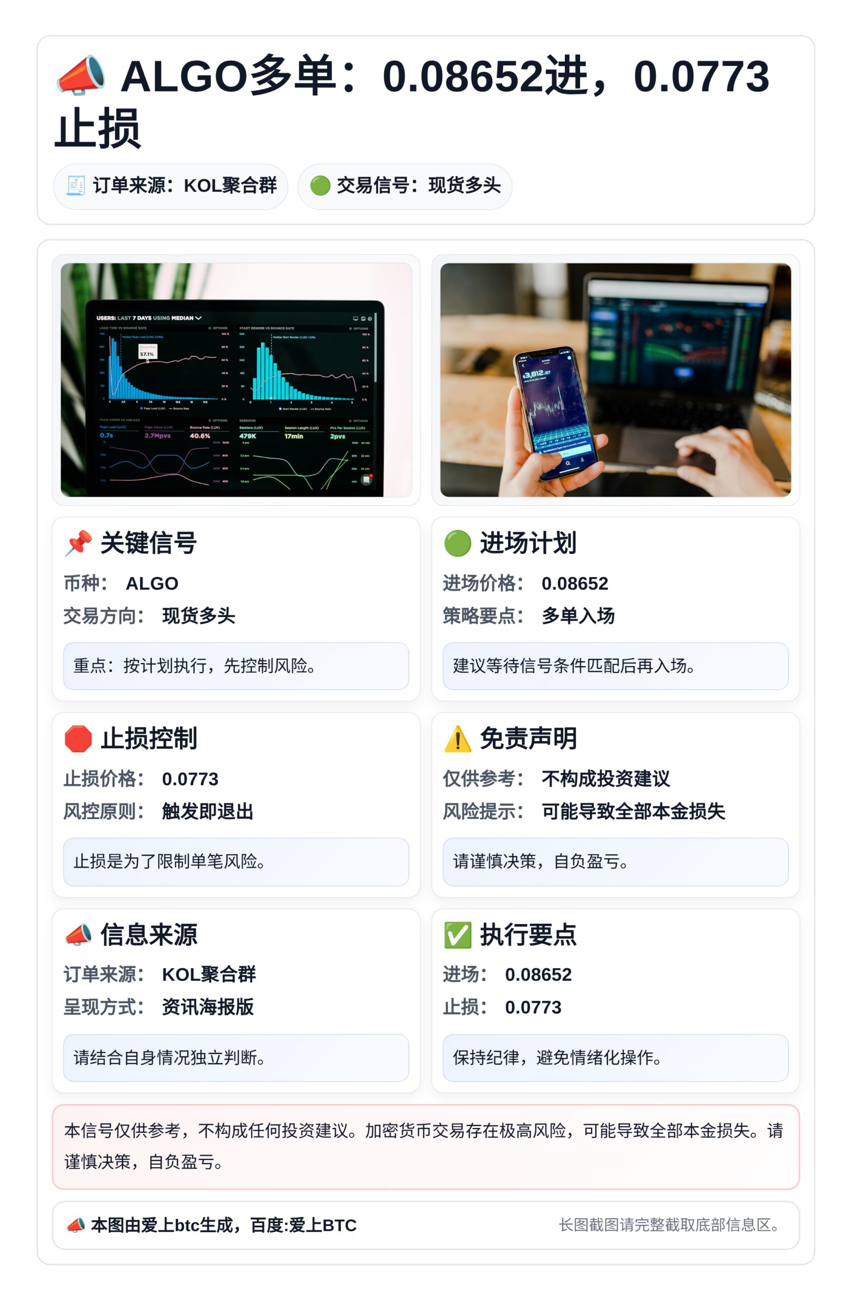 ALGO多单：0.08652进，0.0773止损