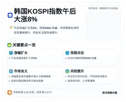 韩国KOSPI指数午后大涨8%