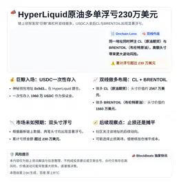 HyperLiquid原油多单浮亏230万美元