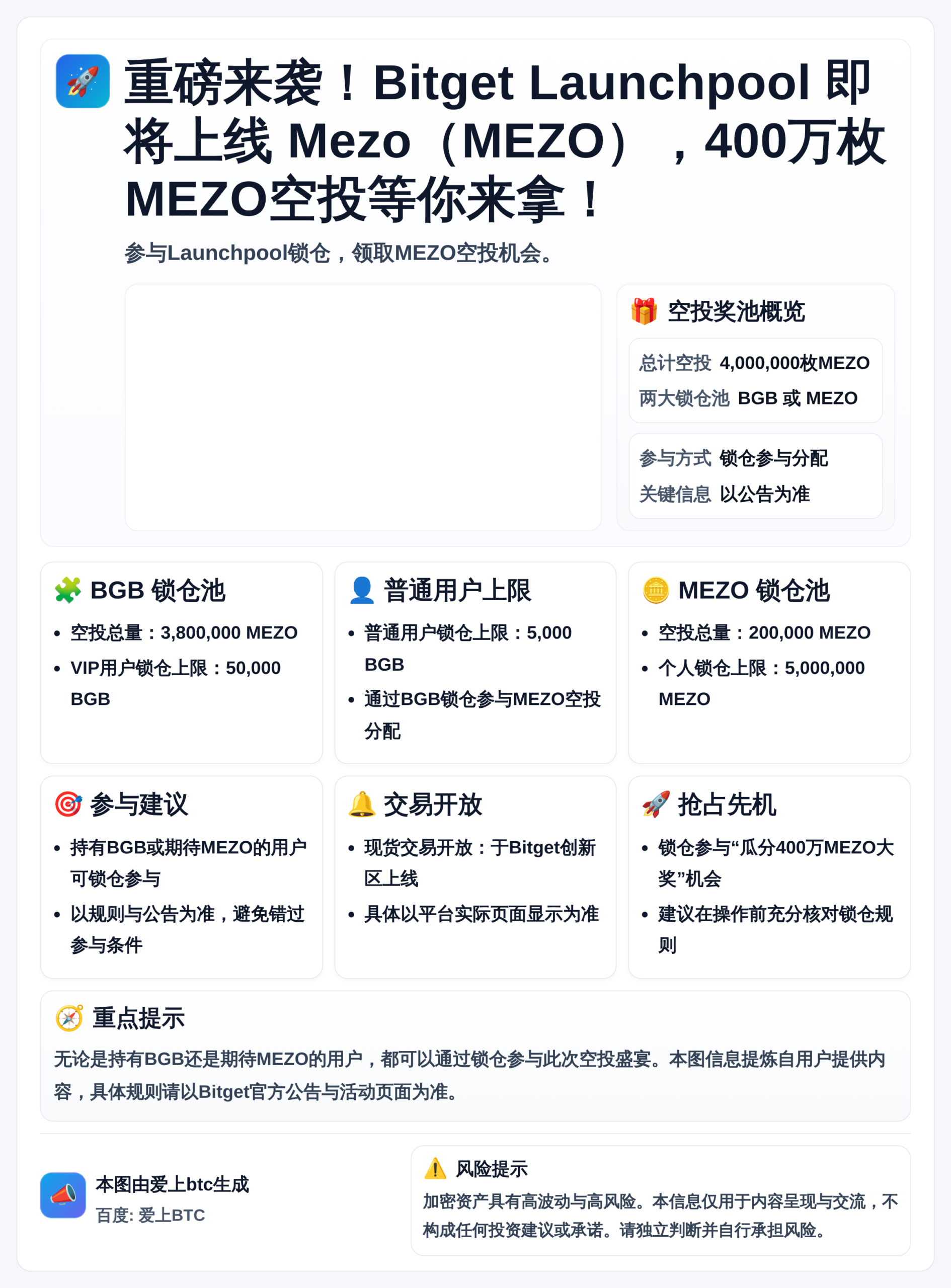 Bitget Launchpool上线MEZO，锁仓BGB或