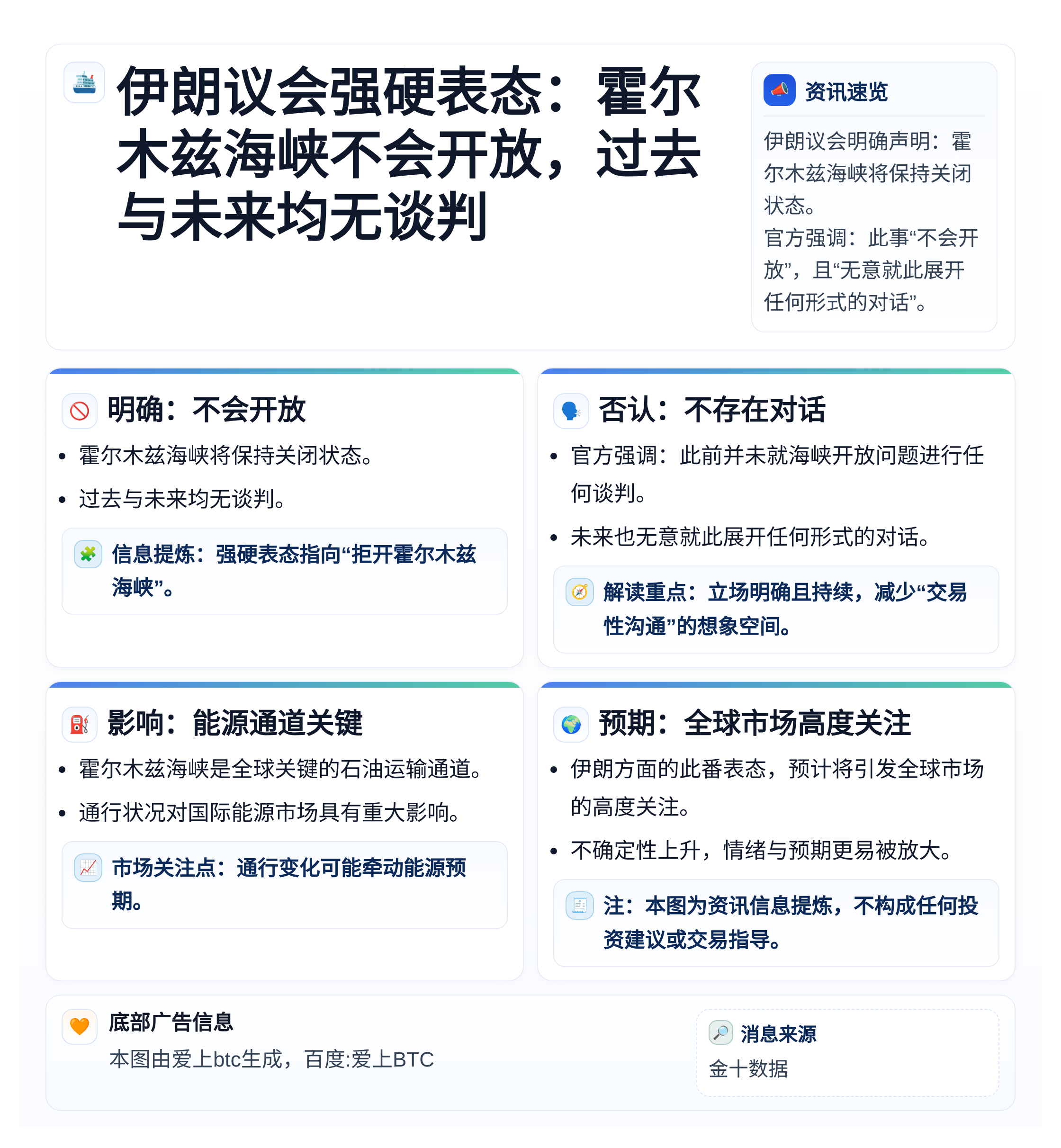 伊朗拒开霍尔木兹海峡 否认谈判