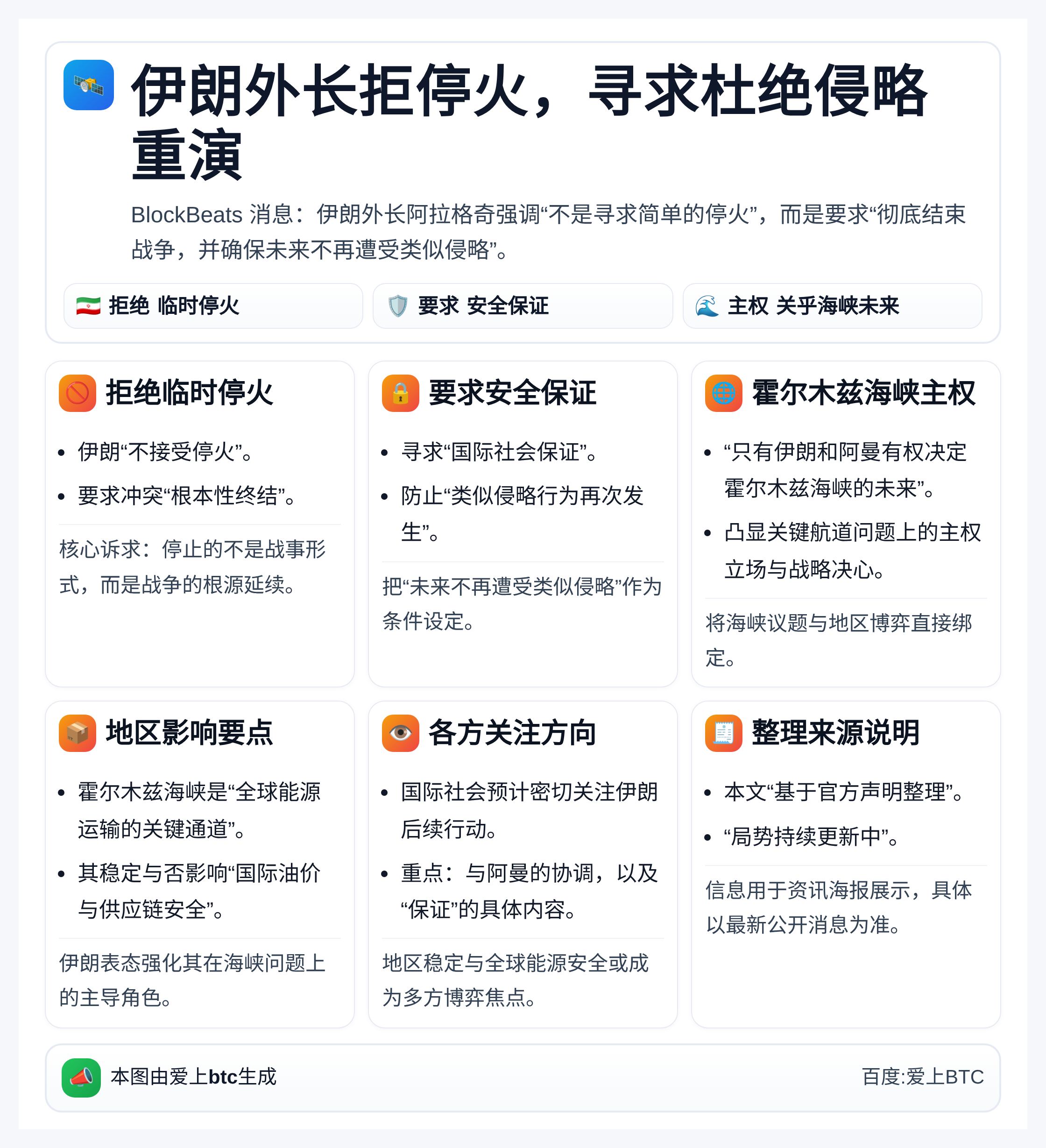 伊朗外长拒停火，寻求杜绝侵略重演