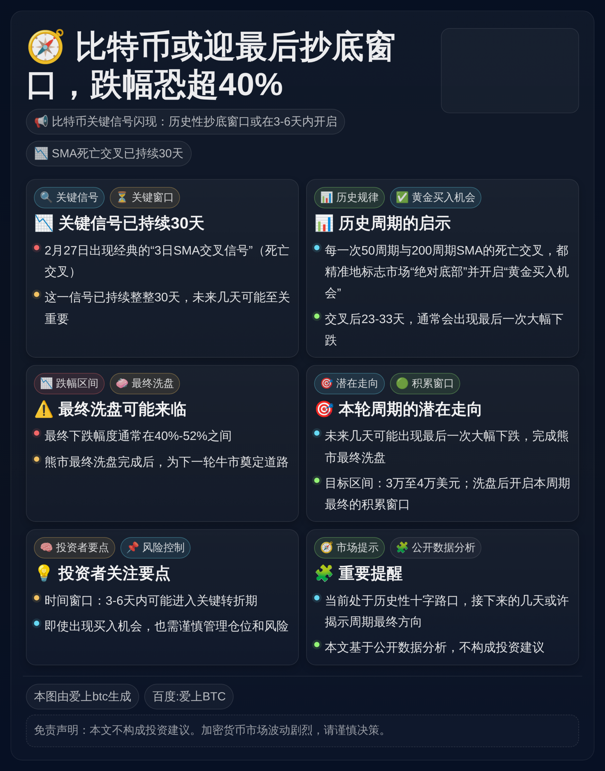 比特币或迎最后抄底窗口，跌幅恐超40%
