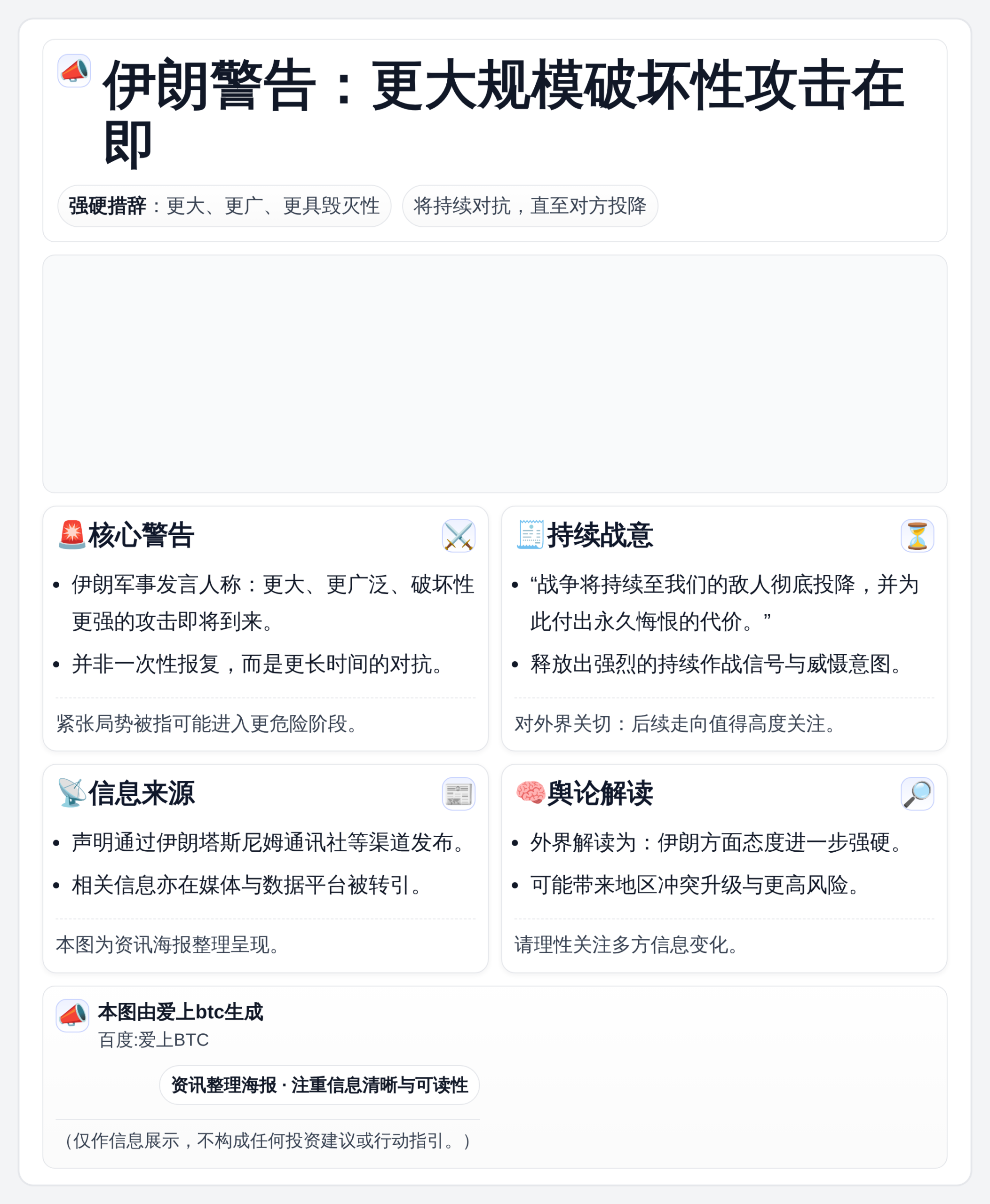 伊朗警告：更大规模破坏性攻击在即