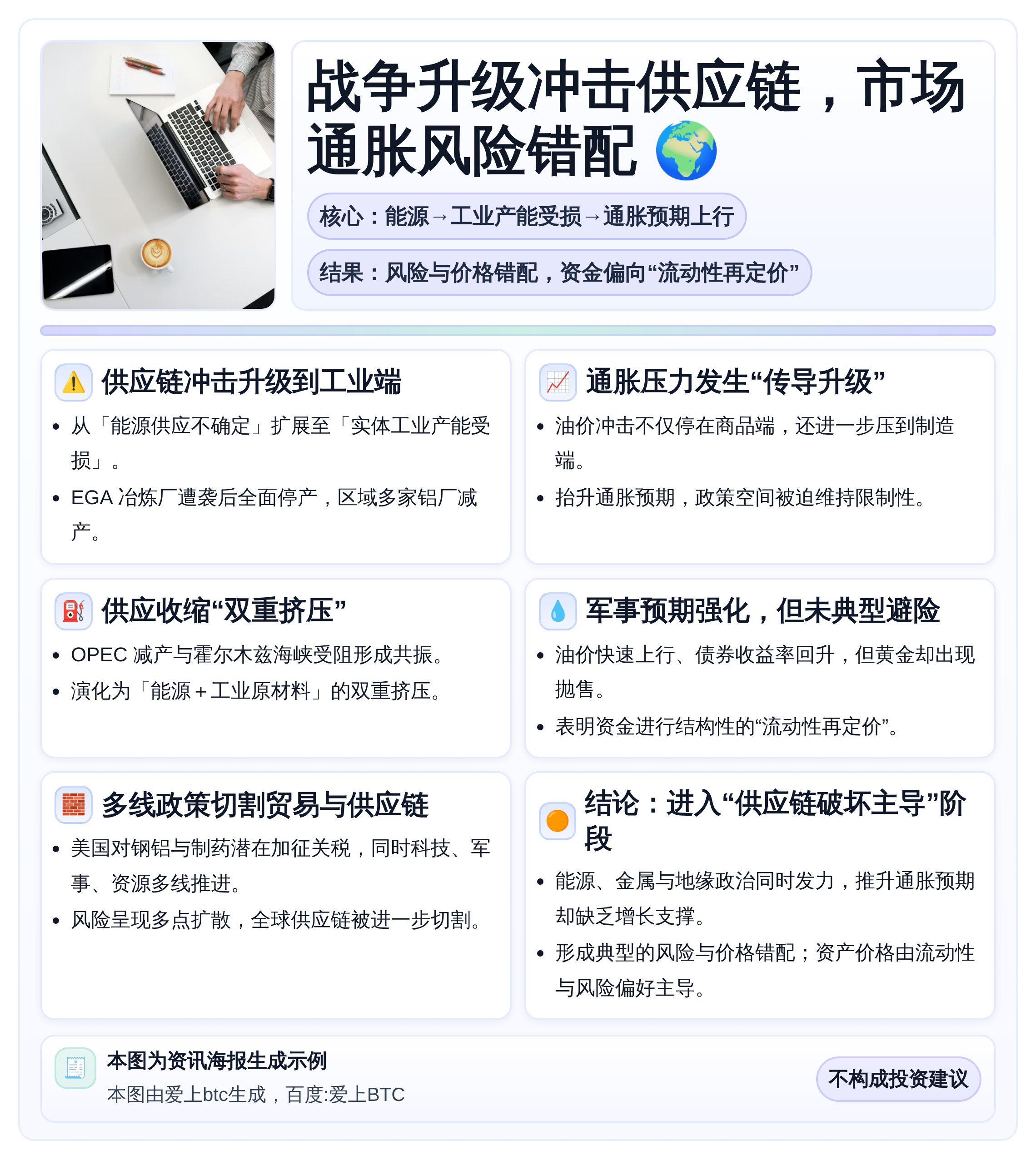 战争升级冲击供应链，市场通胀风险错配