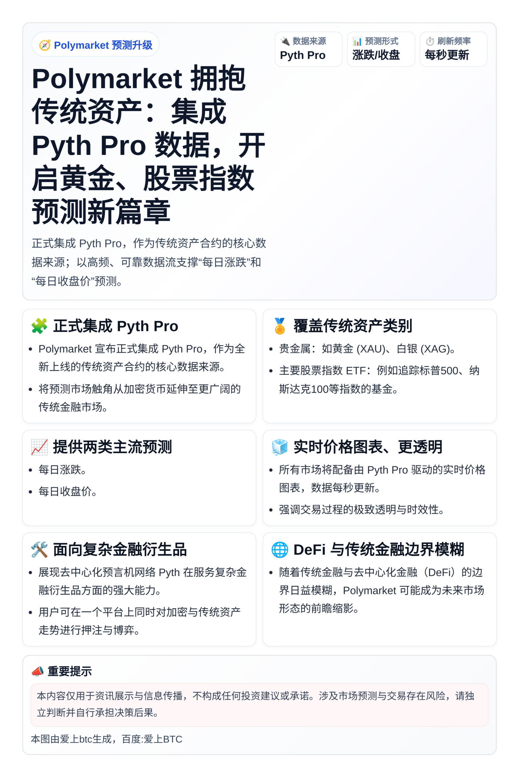 Polymarket整合Pyth Pro，引入传统资产数据