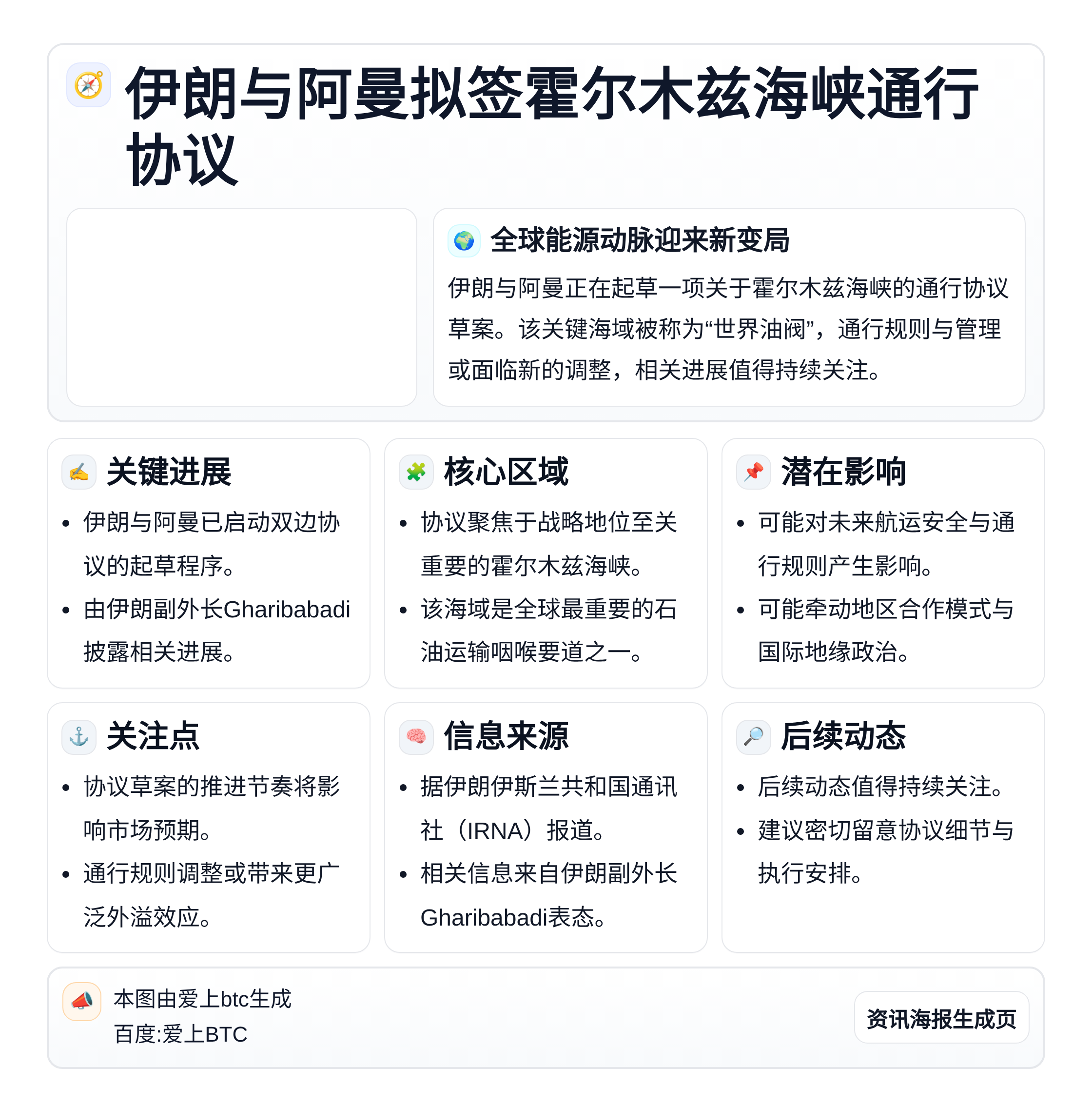 伊朗与阿曼拟签霍尔木兹海峡通行协议