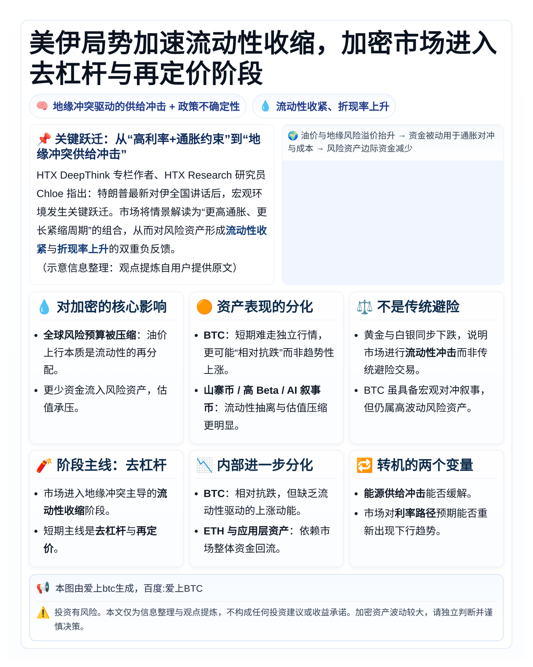 美伊局势加速流动性收缩，加密市场进入去杠杆与再定价阶段