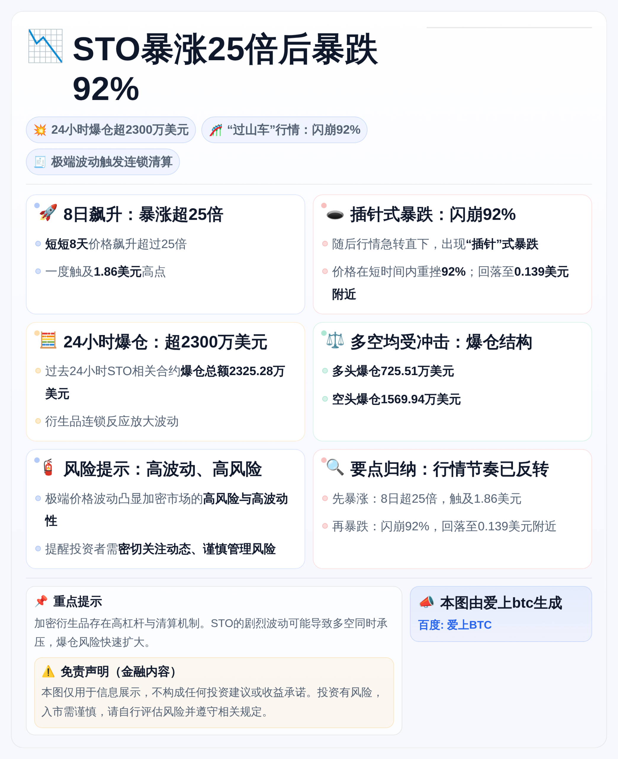 STO暴涨25倍后暴跌92%，24小时爆仓超2300万美元