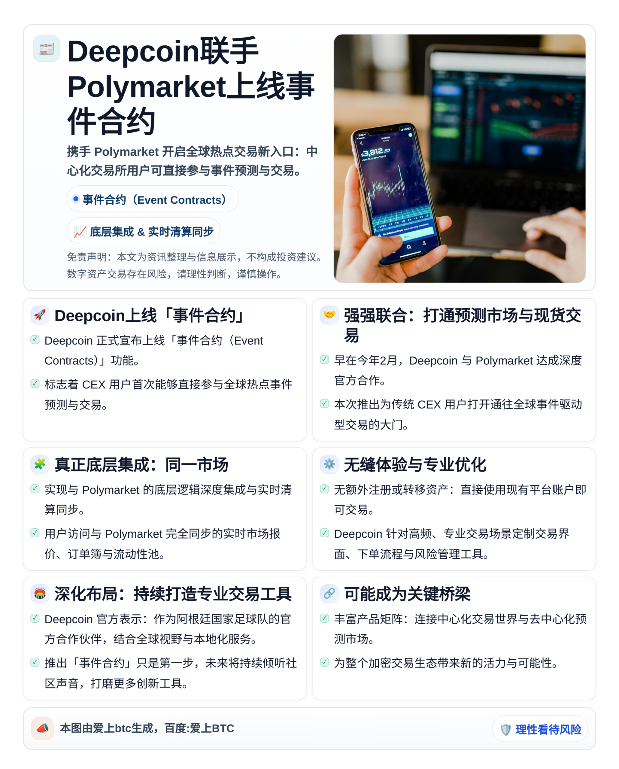 Deepcoin联手Polymarket上线事件合约