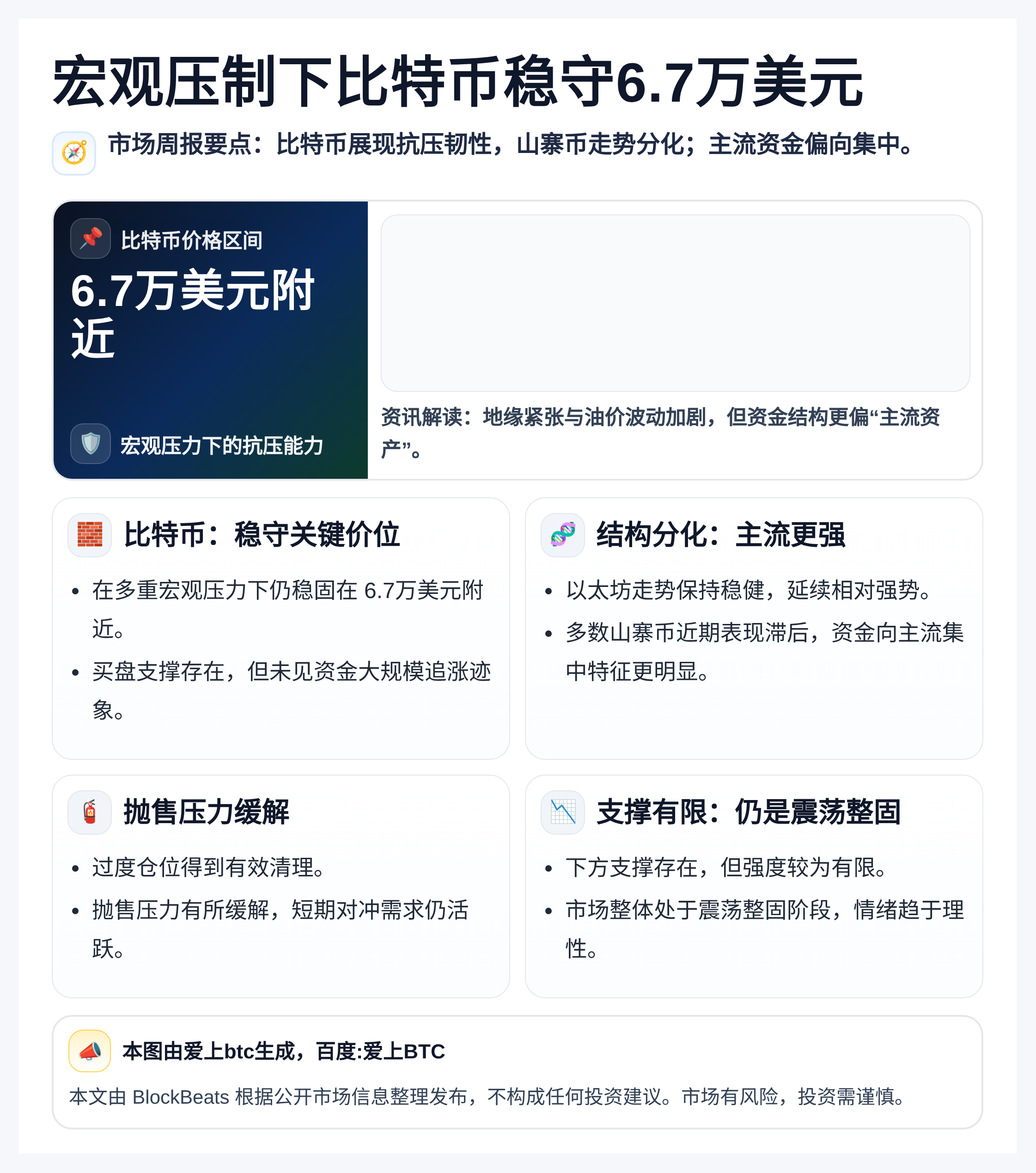 宏观压制下比特币稳守6.7万美元