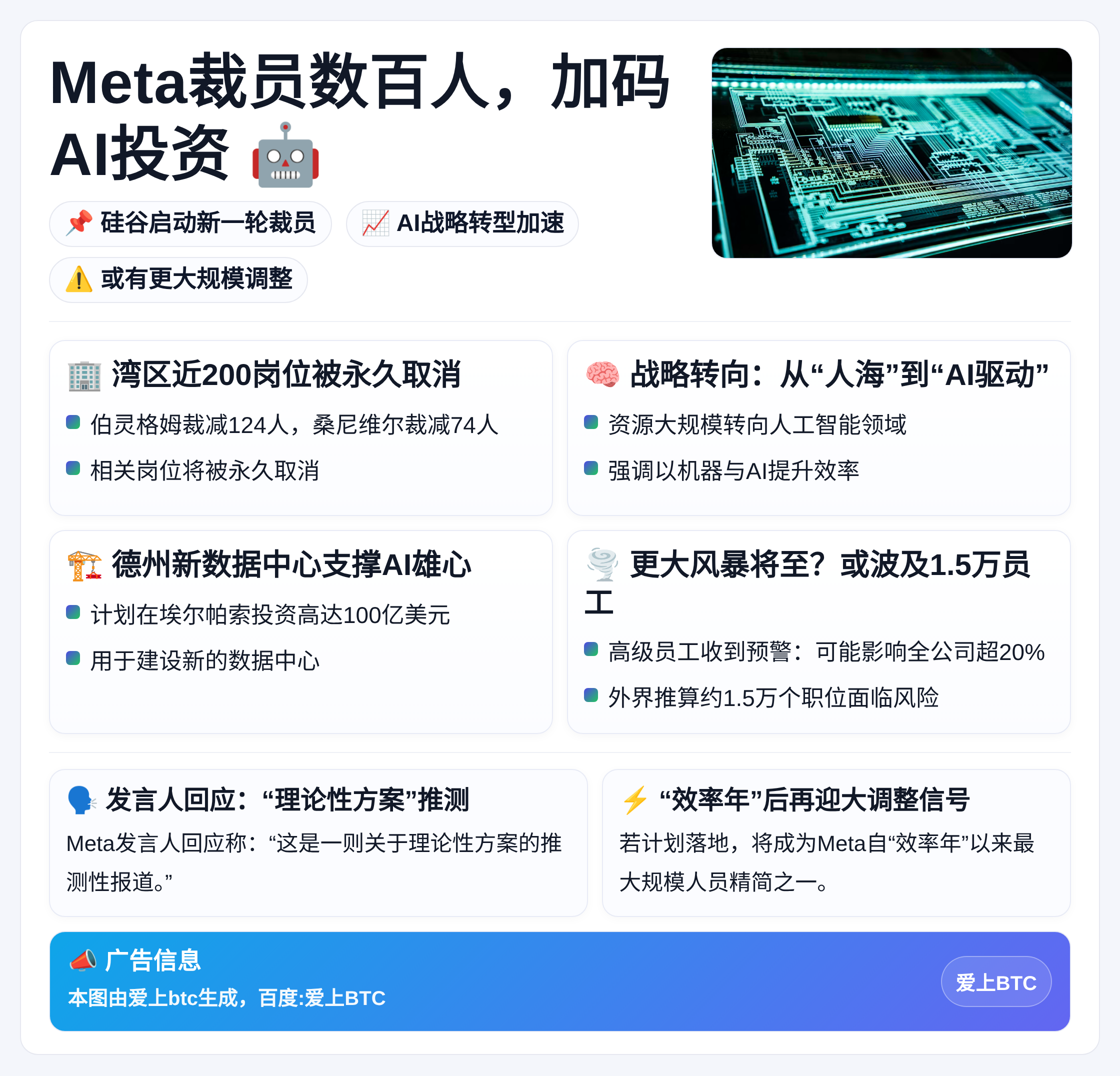 Meta裁员数百人，加码AI投资