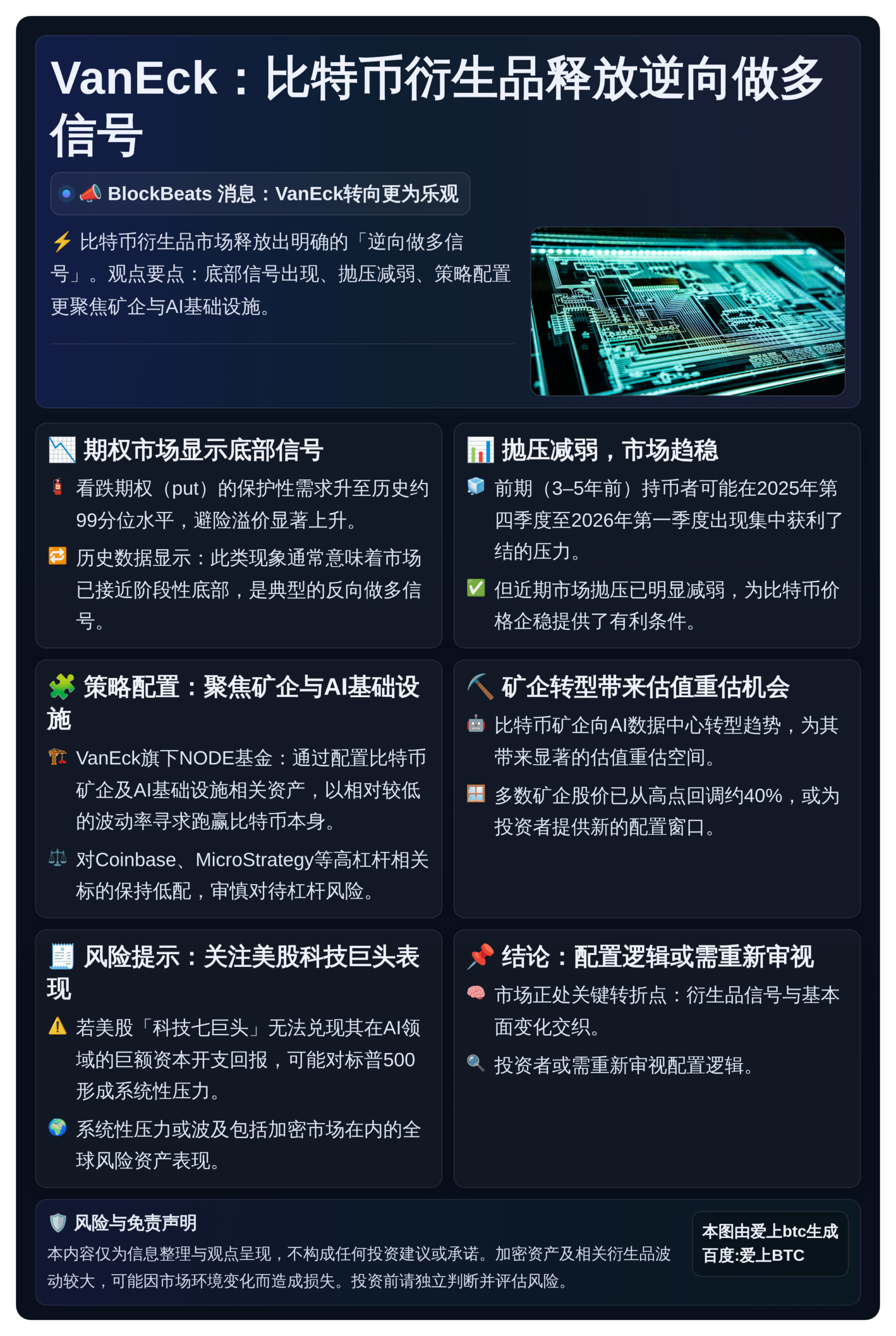 VanEck：比特币衍生品释放逆向做多信号