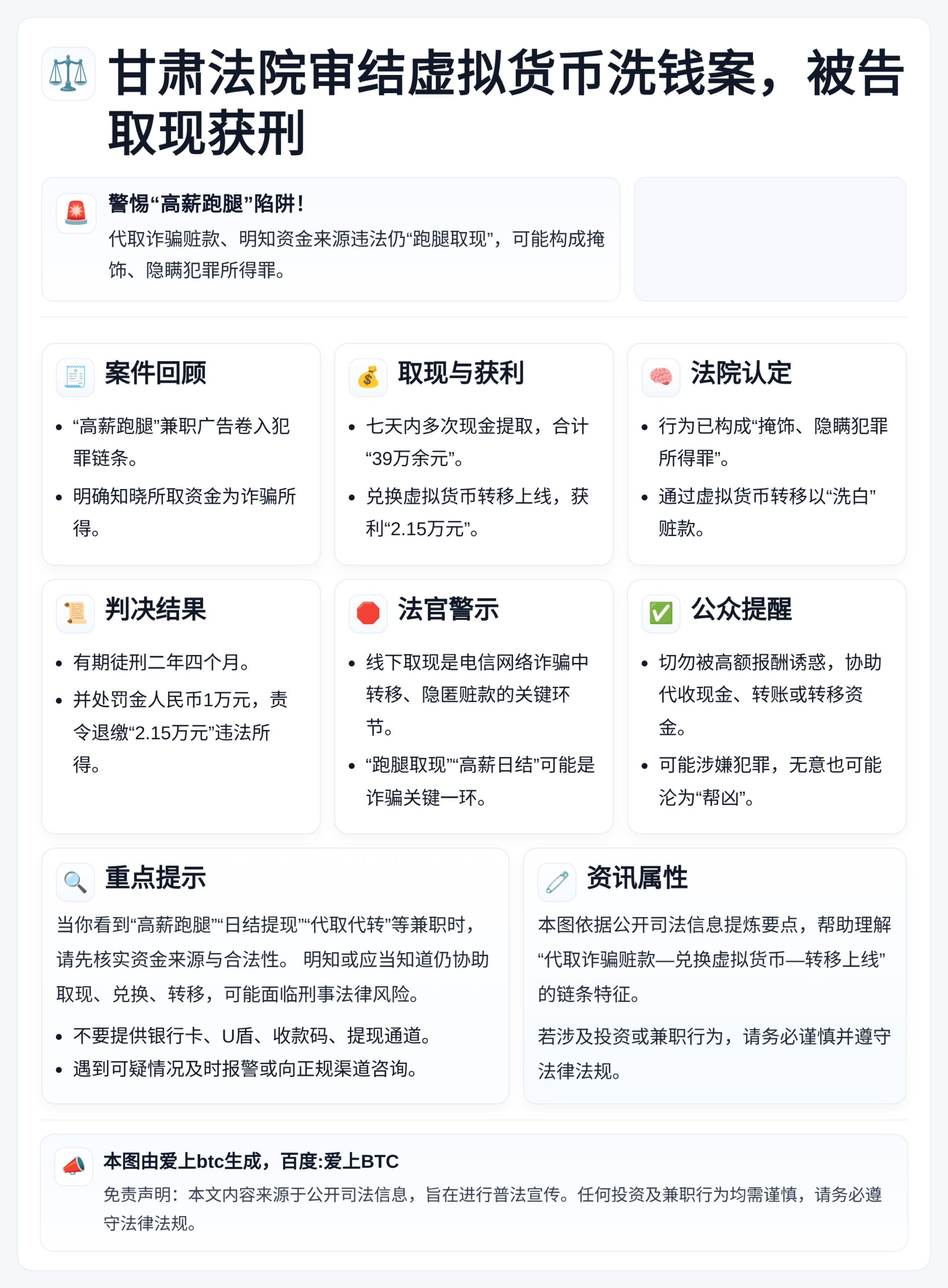 甘肃法院审结虚拟货币洗钱案，被告取现获刑