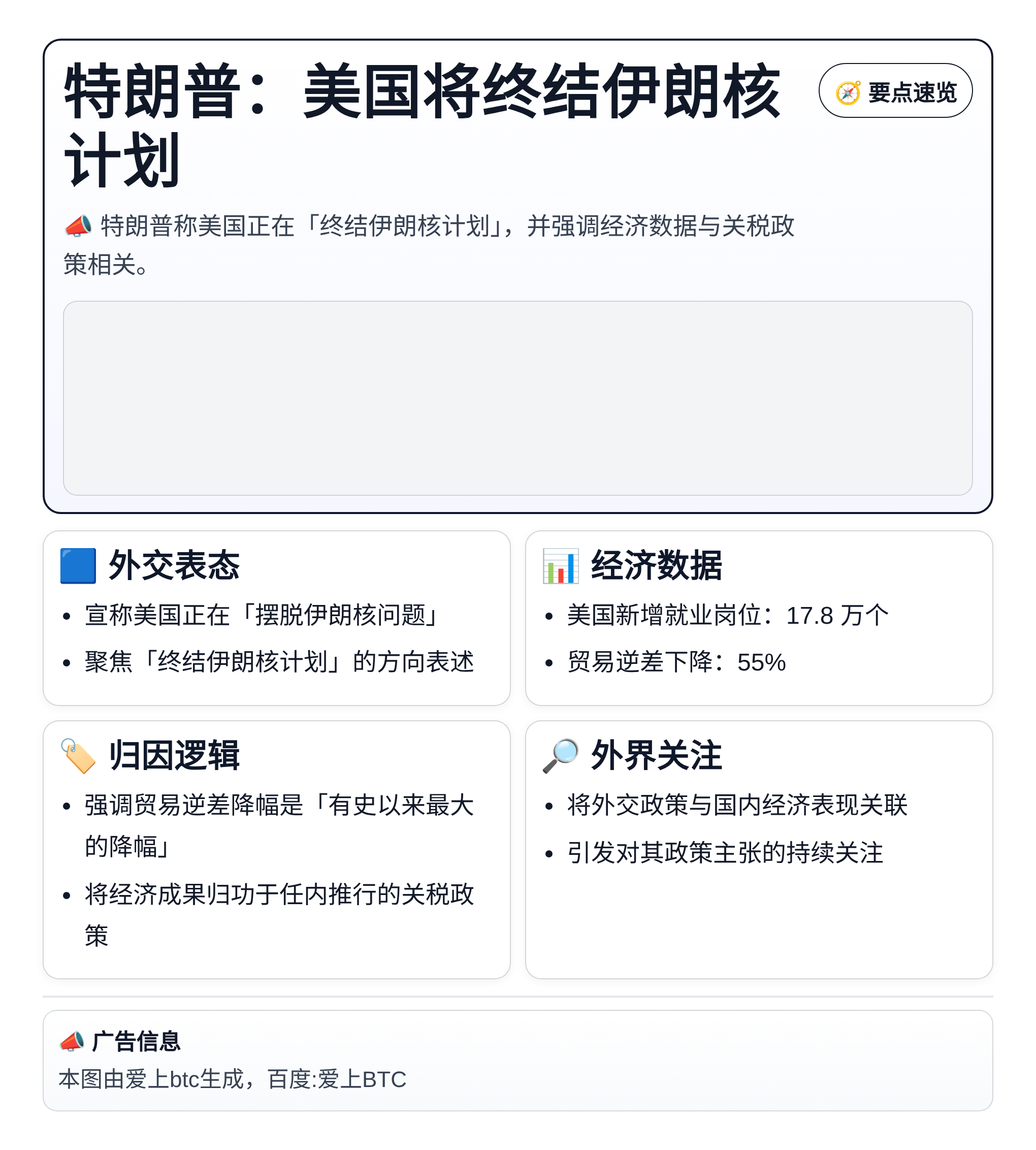 特朗普：美国将终结伊朗核计划