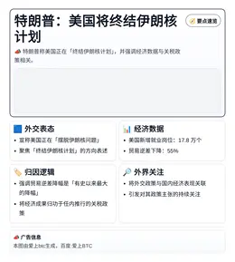 特朗普：美国将终结伊朗核计划