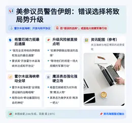 美参议员警告伊朗：错误选择将致局势升级
