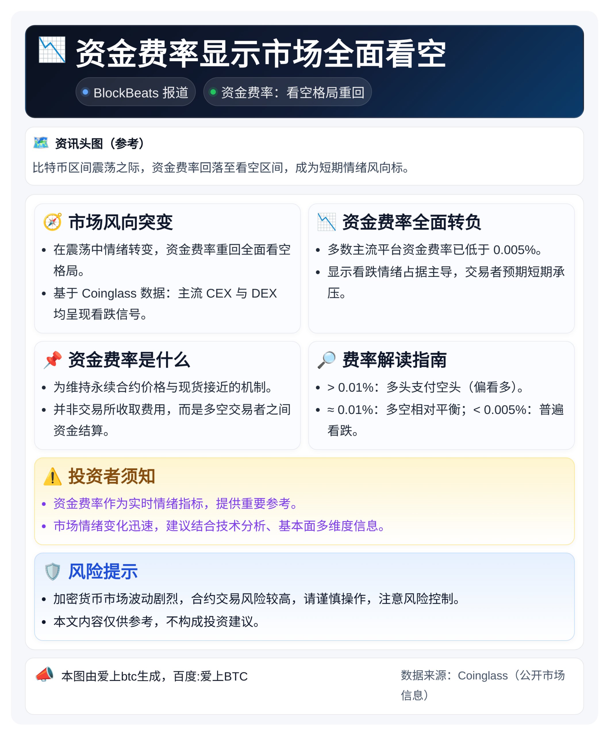 资金费率显示市场全面看空