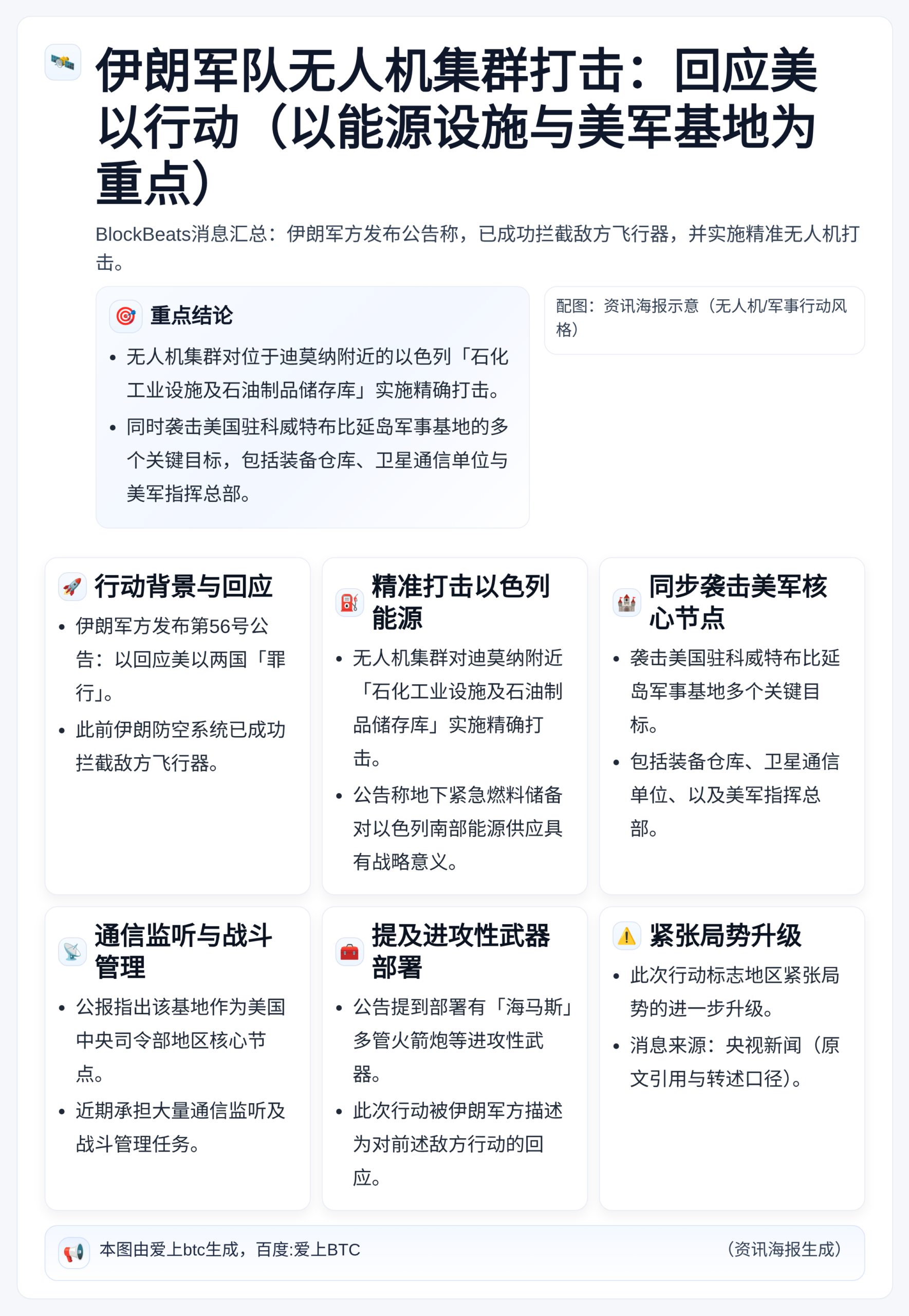 伊朗军队对以色列及美国驻科威特目标发动无人机打击