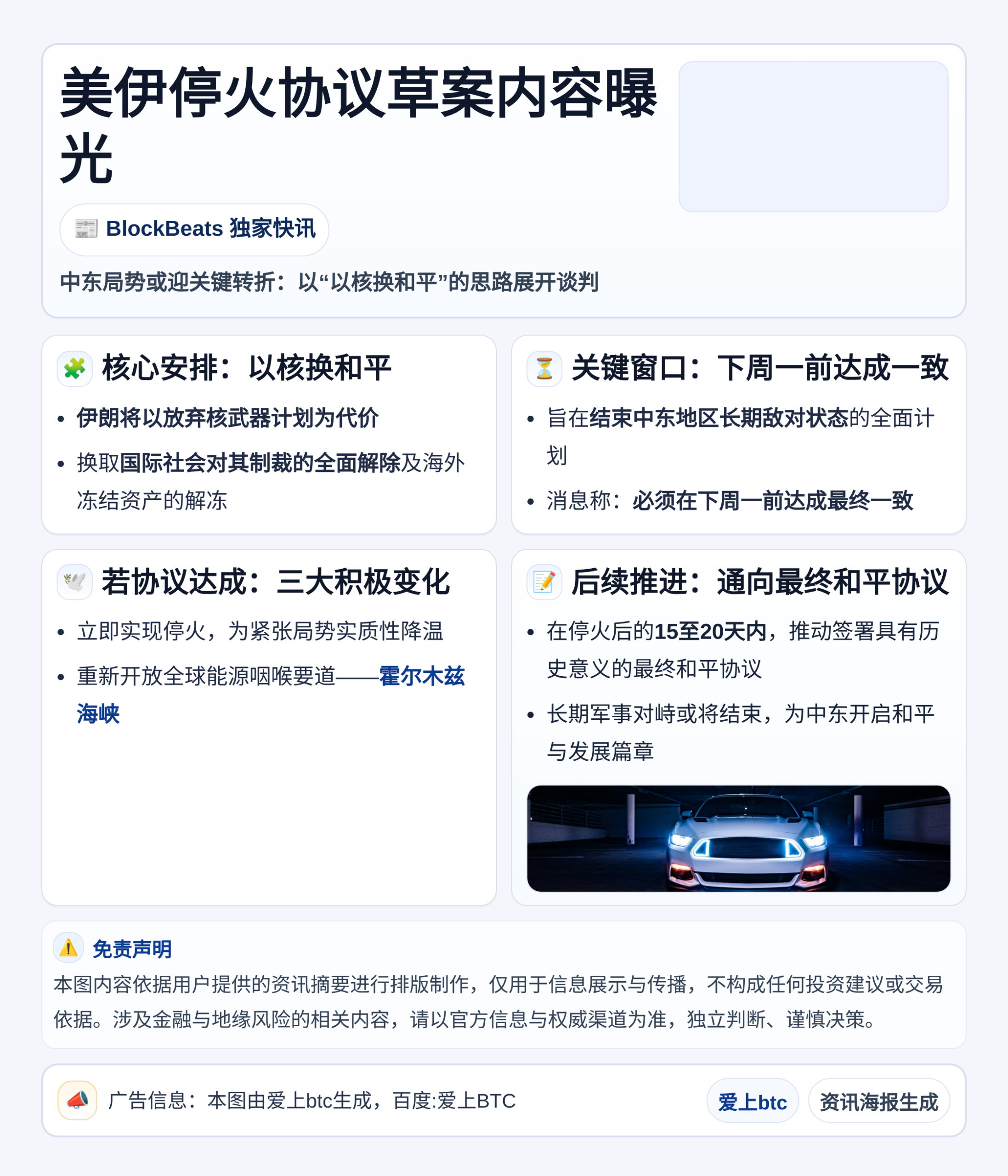 美伊停火协议草案内容曝光