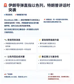 伊朗导弹直指以色列，特朗普讲话时突袭