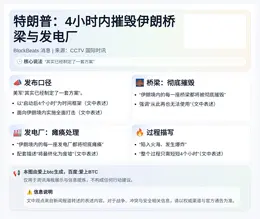 特朗普：4小时内摧毁伊朗桥梁与发电厂