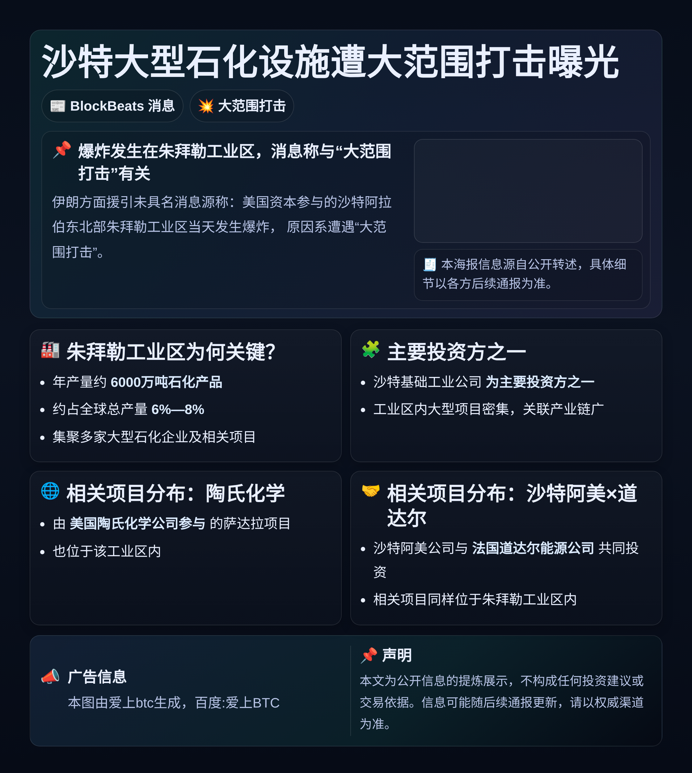沙特大型石化设施遭大范围打击曝光