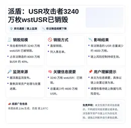 派盾：USR攻击者3240万枚wstUSR已销毁